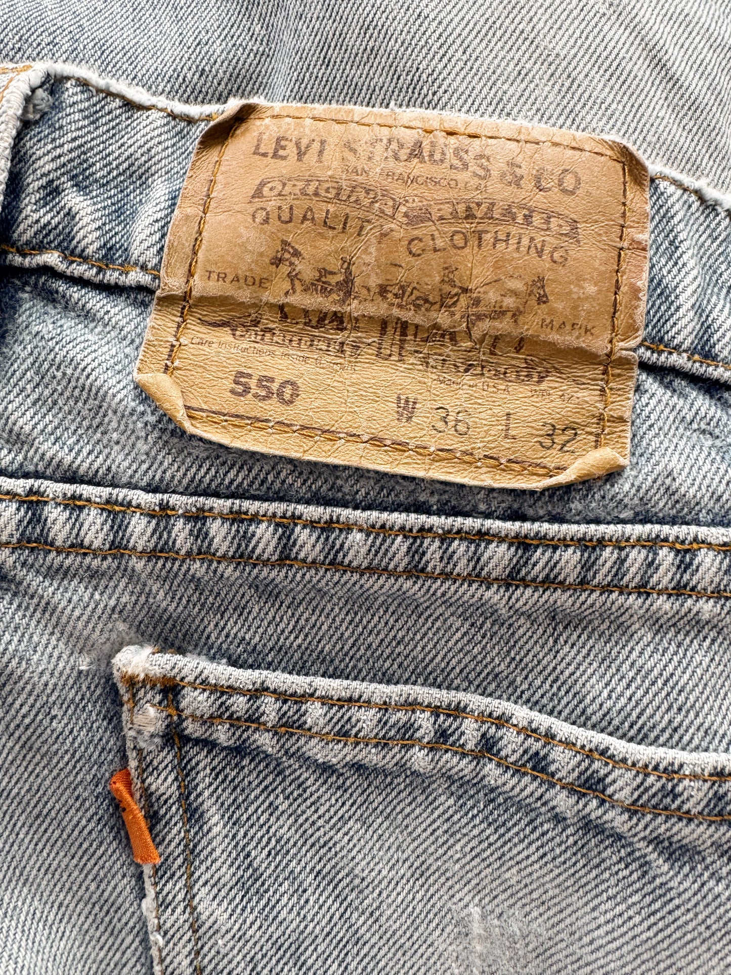 Levi's 550 Orange Tab Denim Jeans (35"x30")