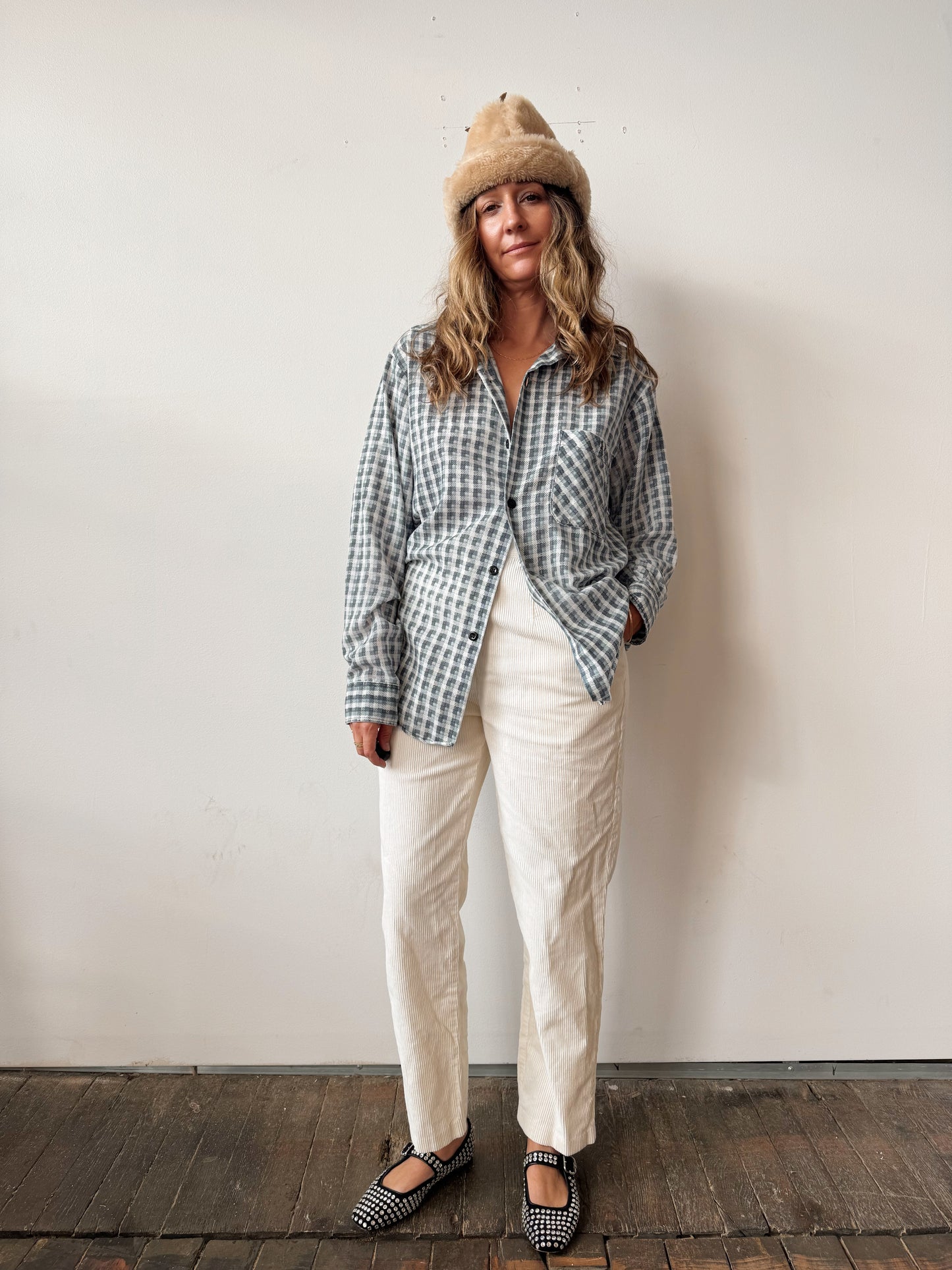 Distressed 70s Blue Flannel (M)