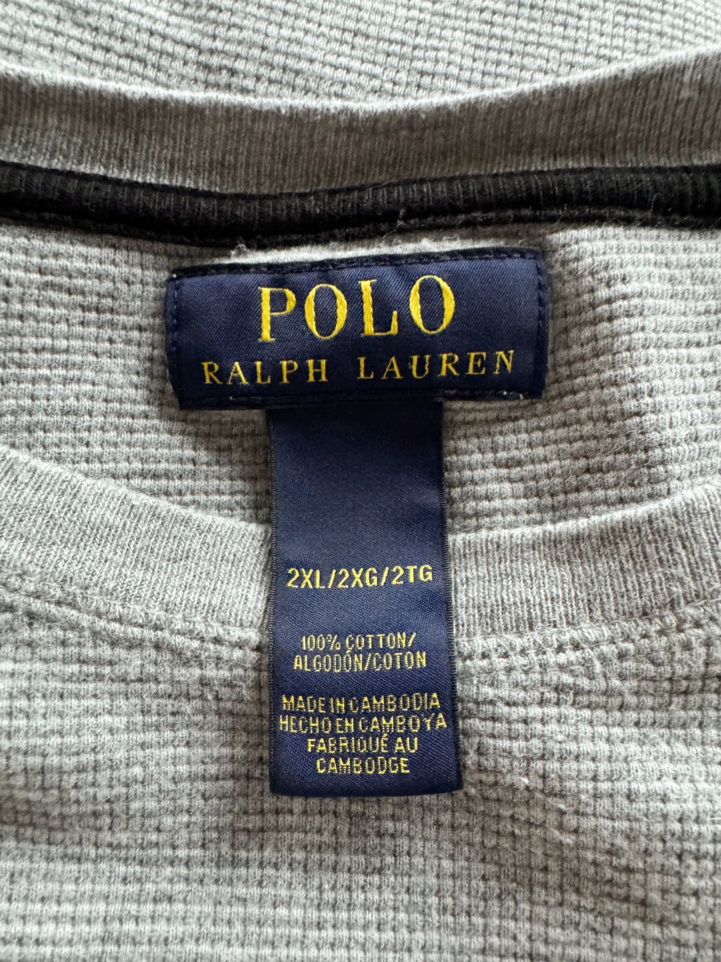 Polo Heather Grey Cotton Thermal (Mens XXL)