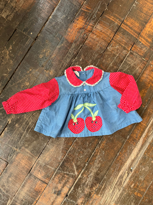 70s Cherry Blouse (12mos)