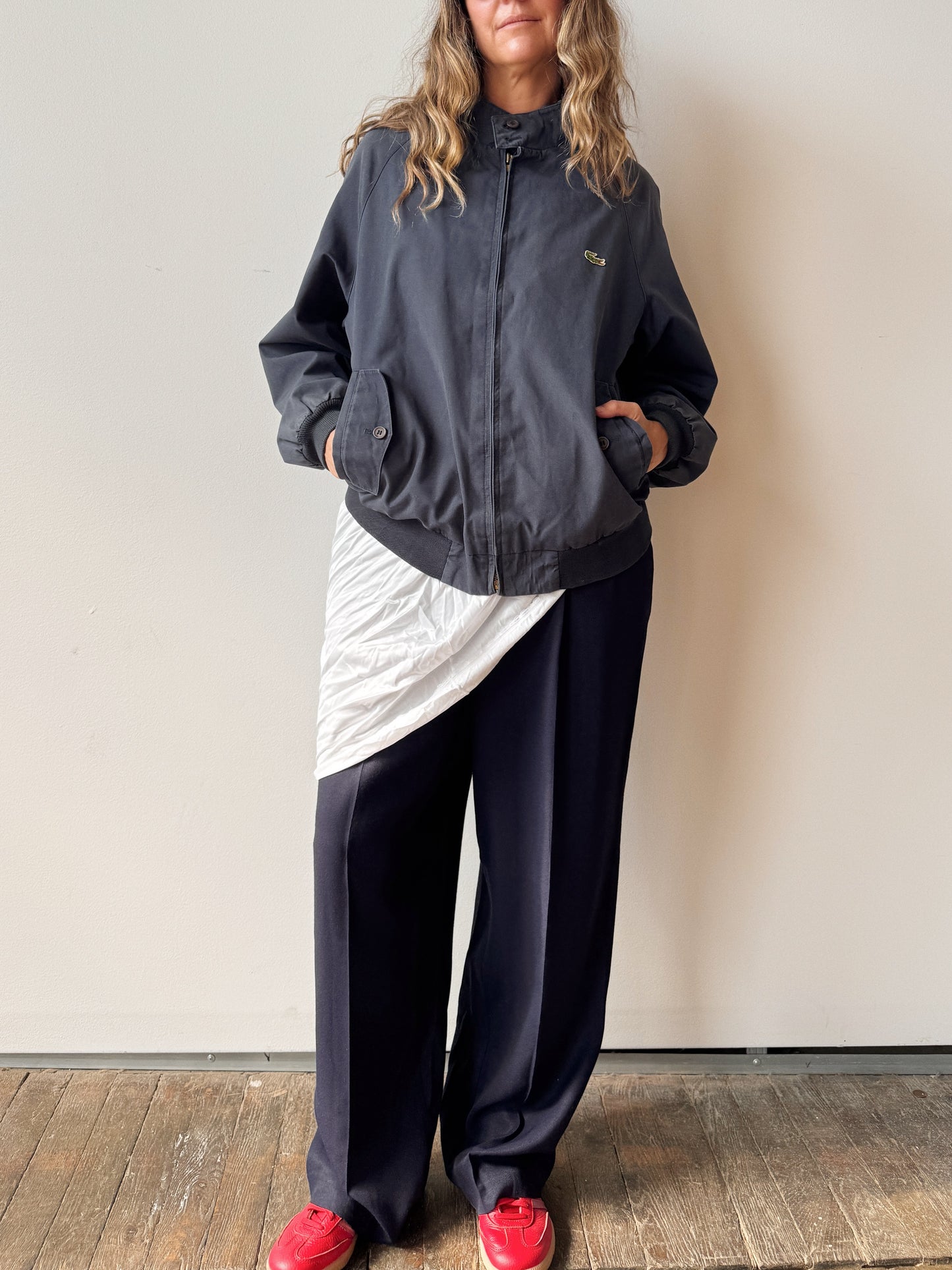 Izod Lacoste Navy 90s Zip Jacket (Mens M)