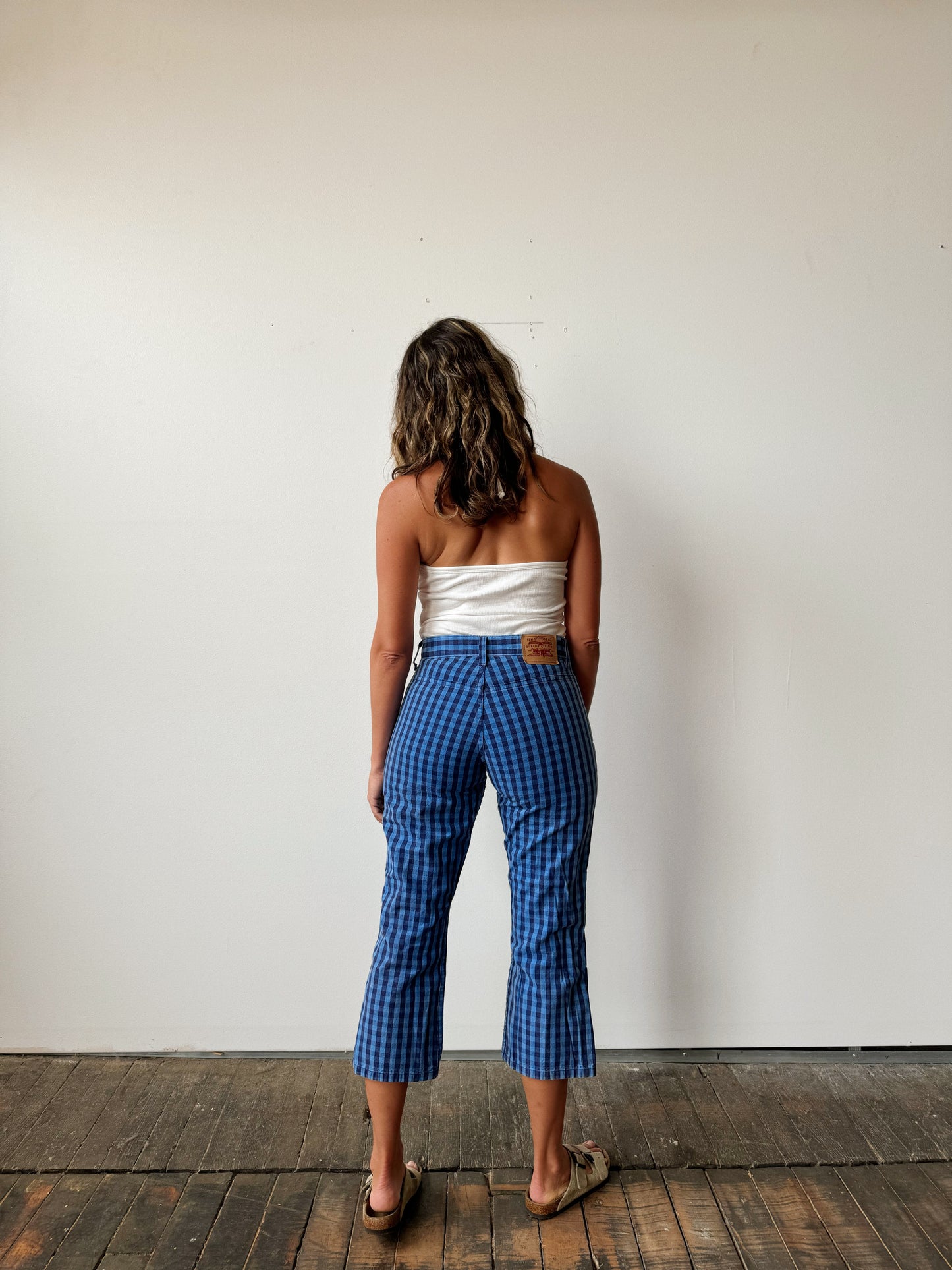 Levi's Blue Plaid Capri Pant (26")