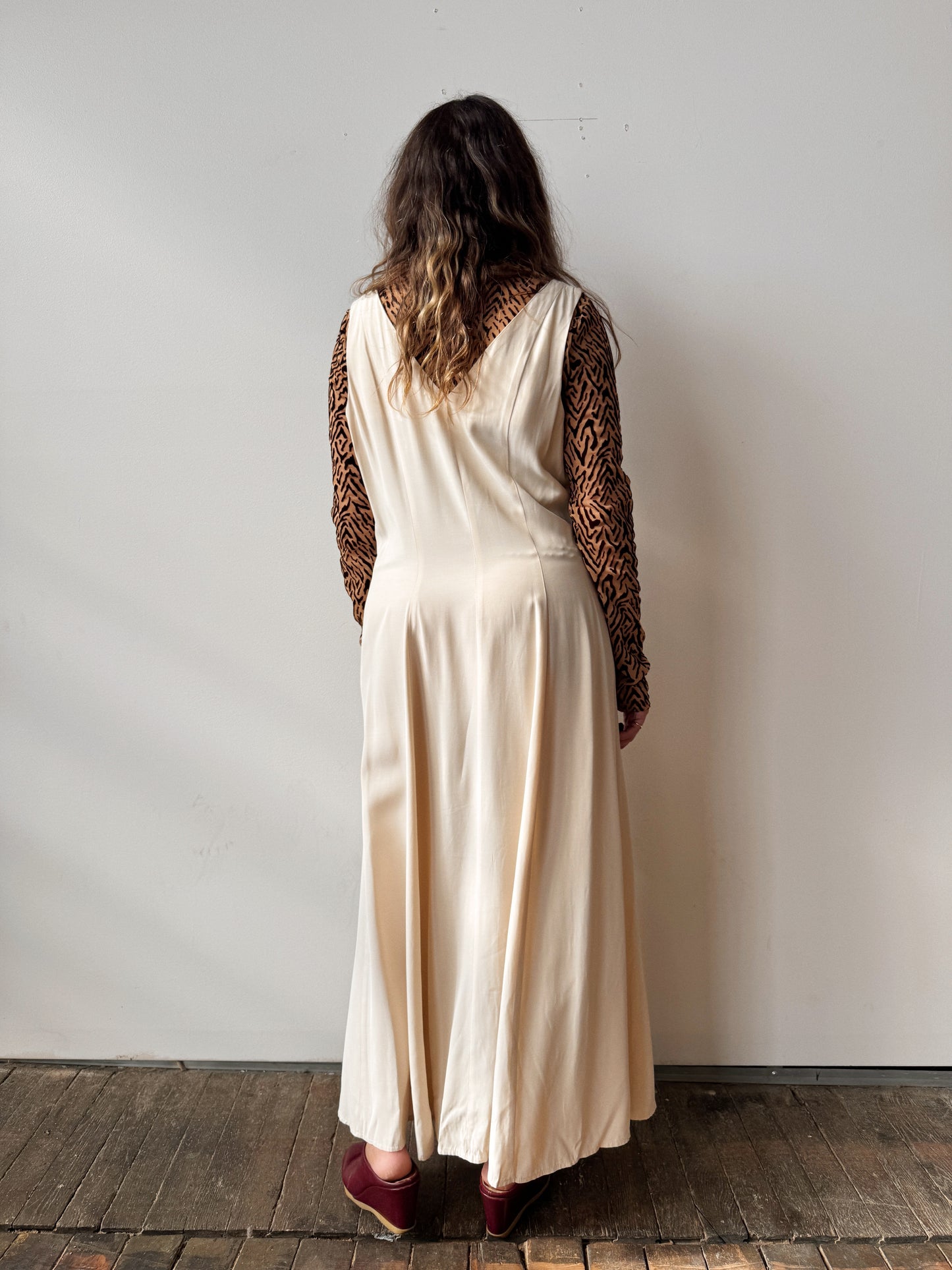 Ivory 90s Button-Front Dress (L)