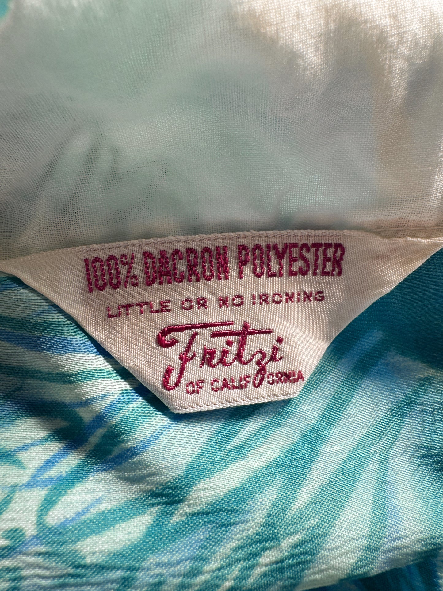 Blue Flower 60s Fritzi Cinch Dress (M)