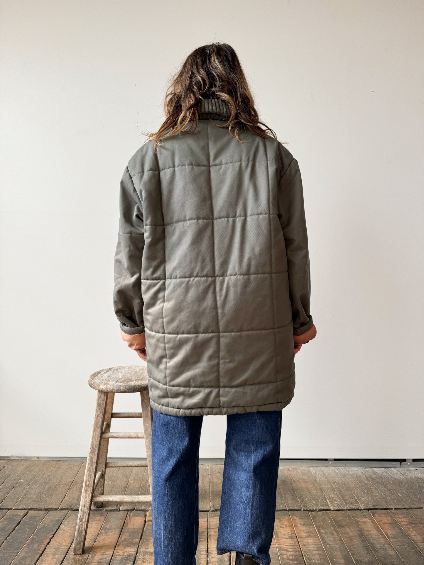 80s Pegasus Quilt Parka Coat (M)