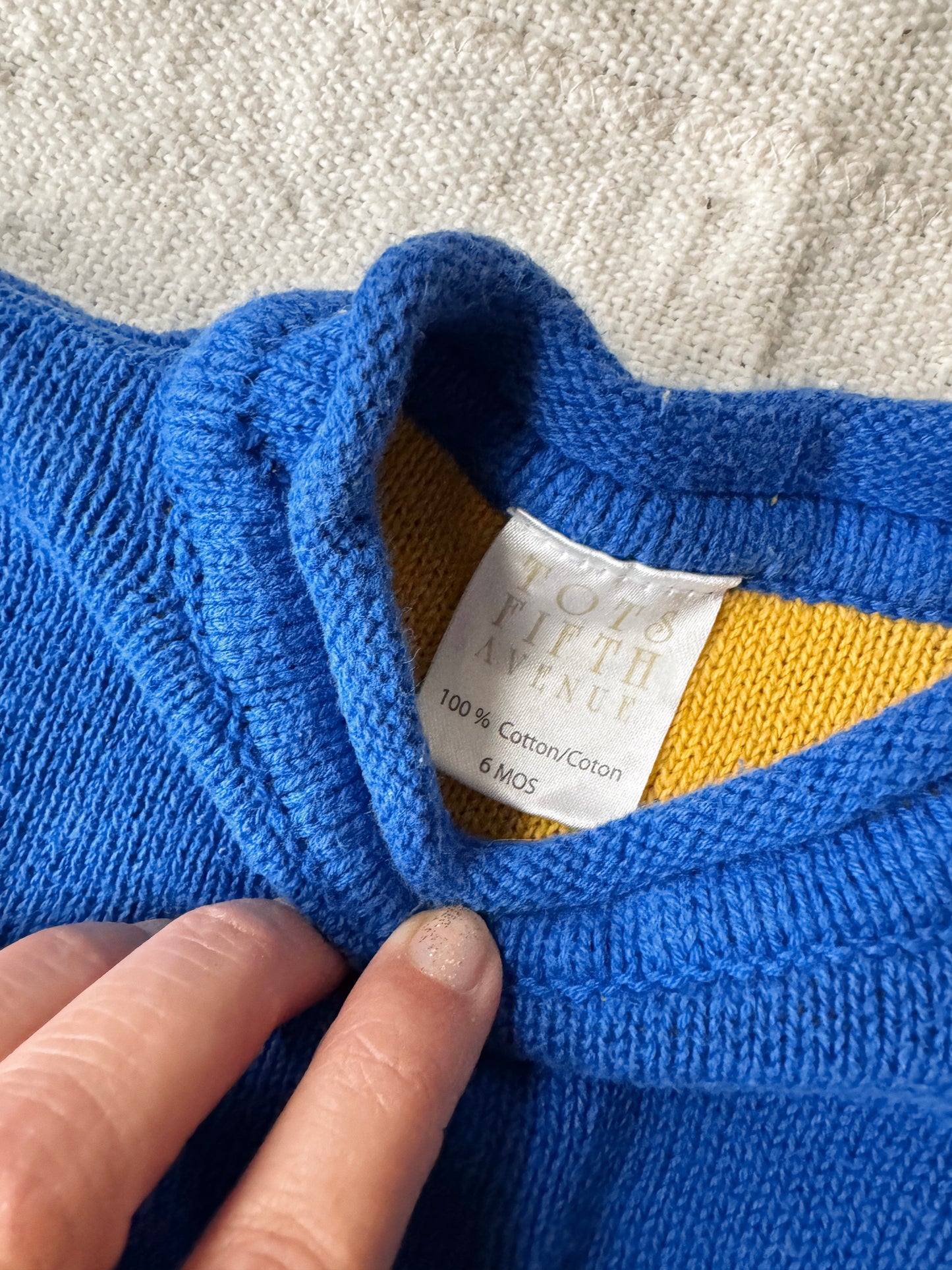 Blue Dog Curl Crewneck Sweater (12m)