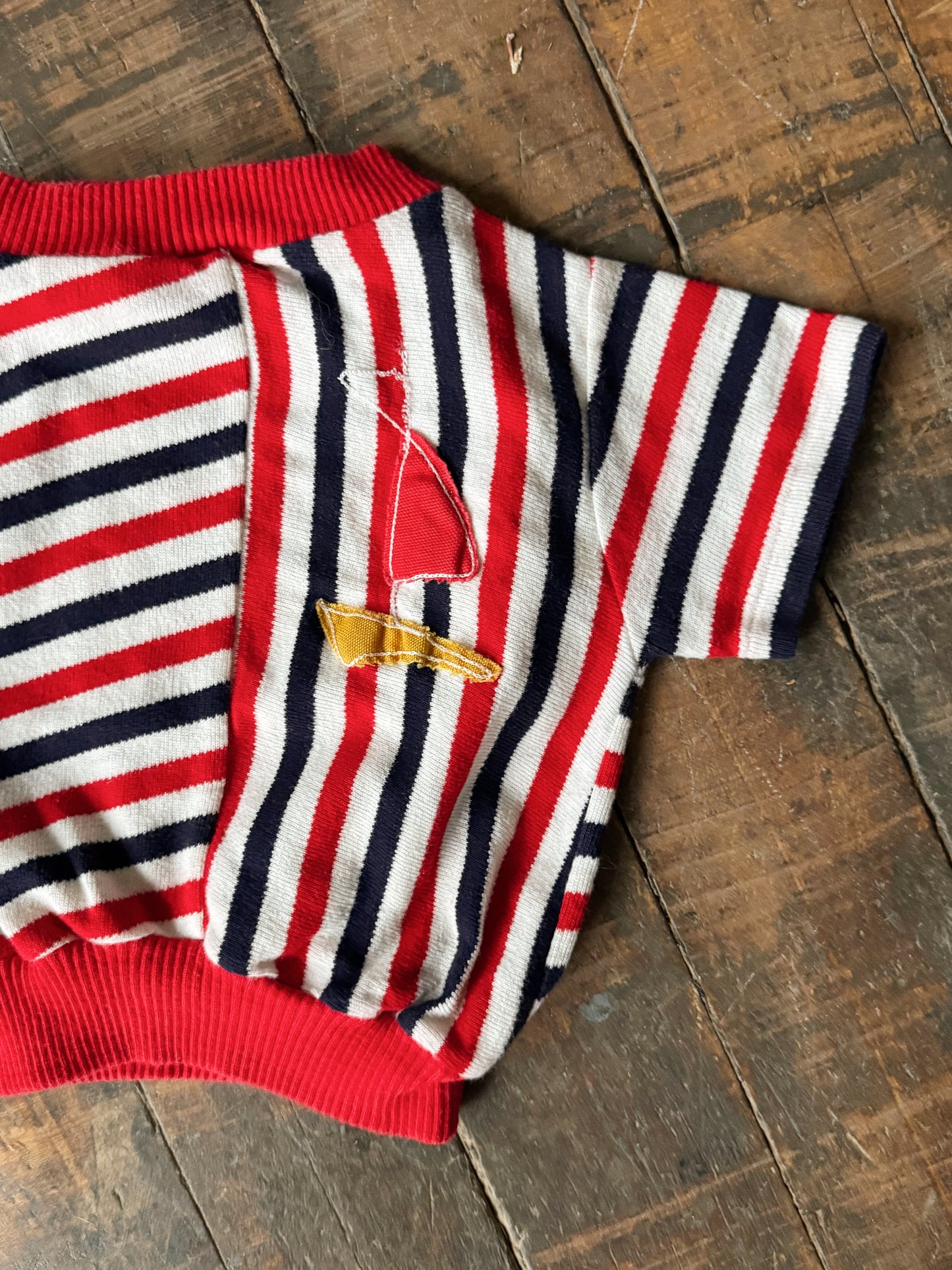 70s Striped Sailboat Applique Knit (12mths)