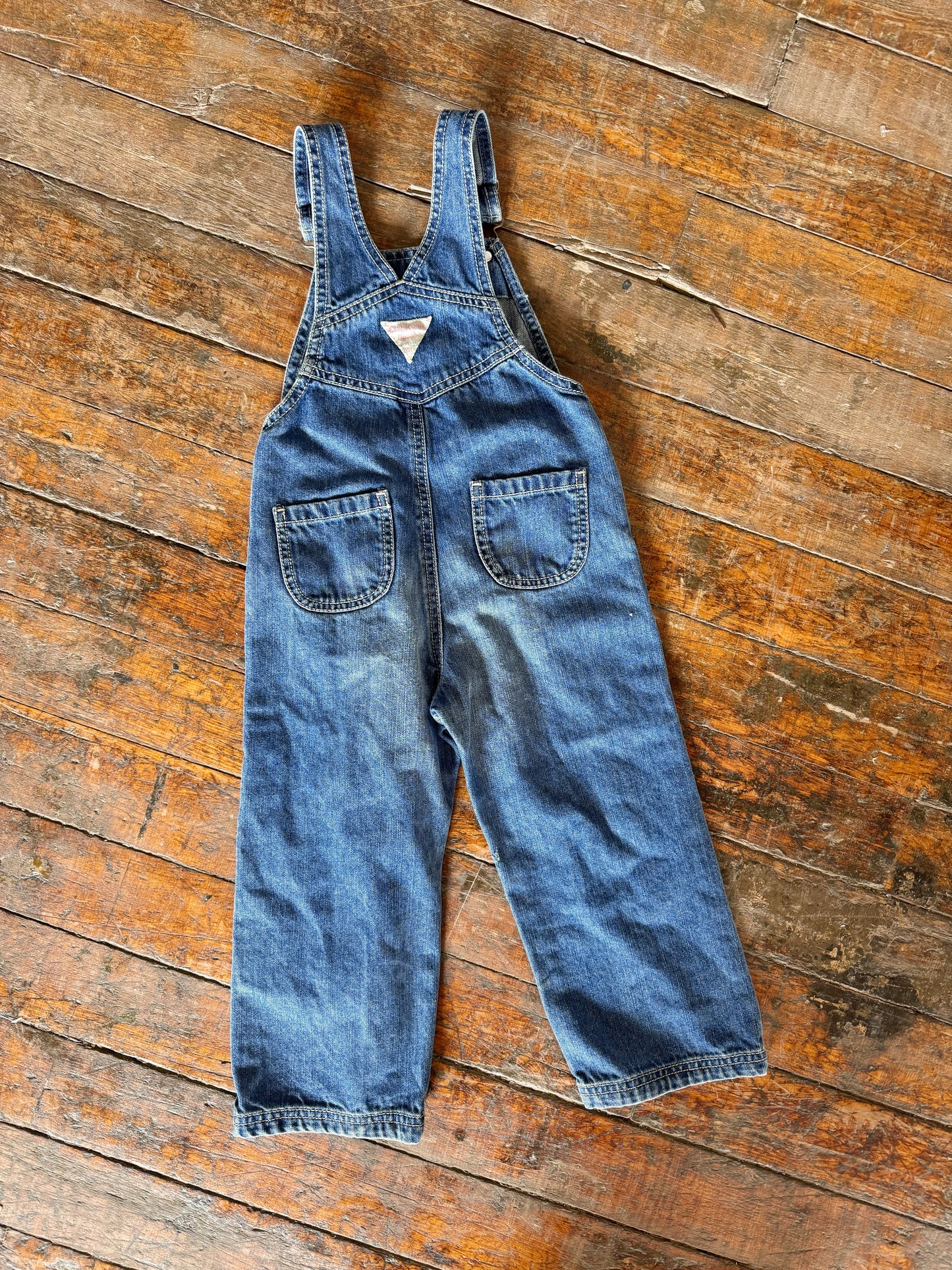 Rainbow Heart Osh Kosh Denim Overallas (4T)