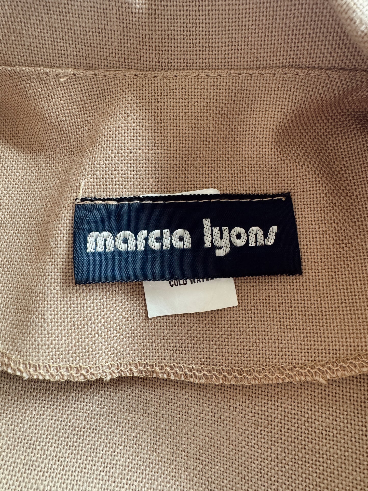 Pleated Beige V-Neck Dress and Cropped Jacket (M)