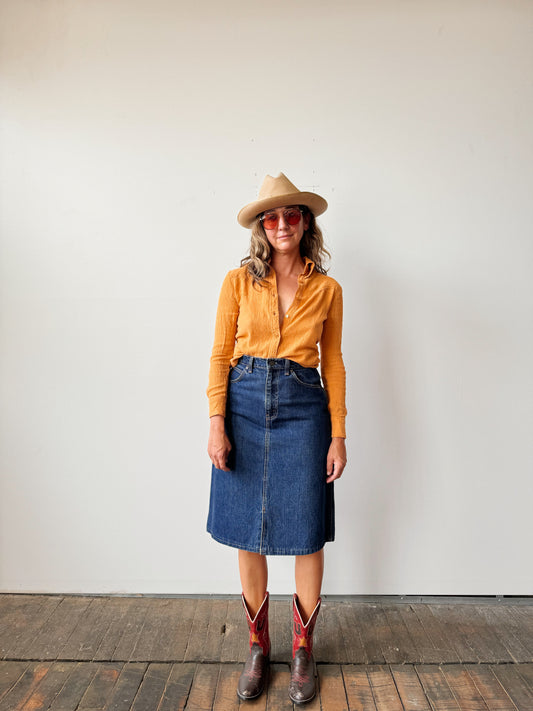 80s Denim High-Waisted Skirt (26")