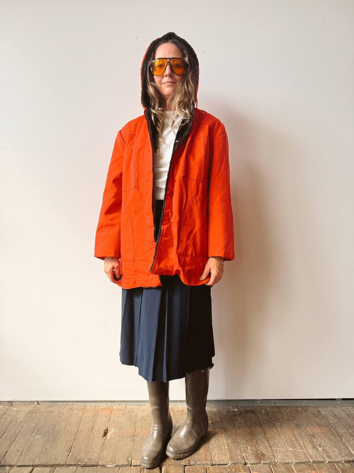 Japan 70s Canvas Jacket with Faux Fur Lining (M)