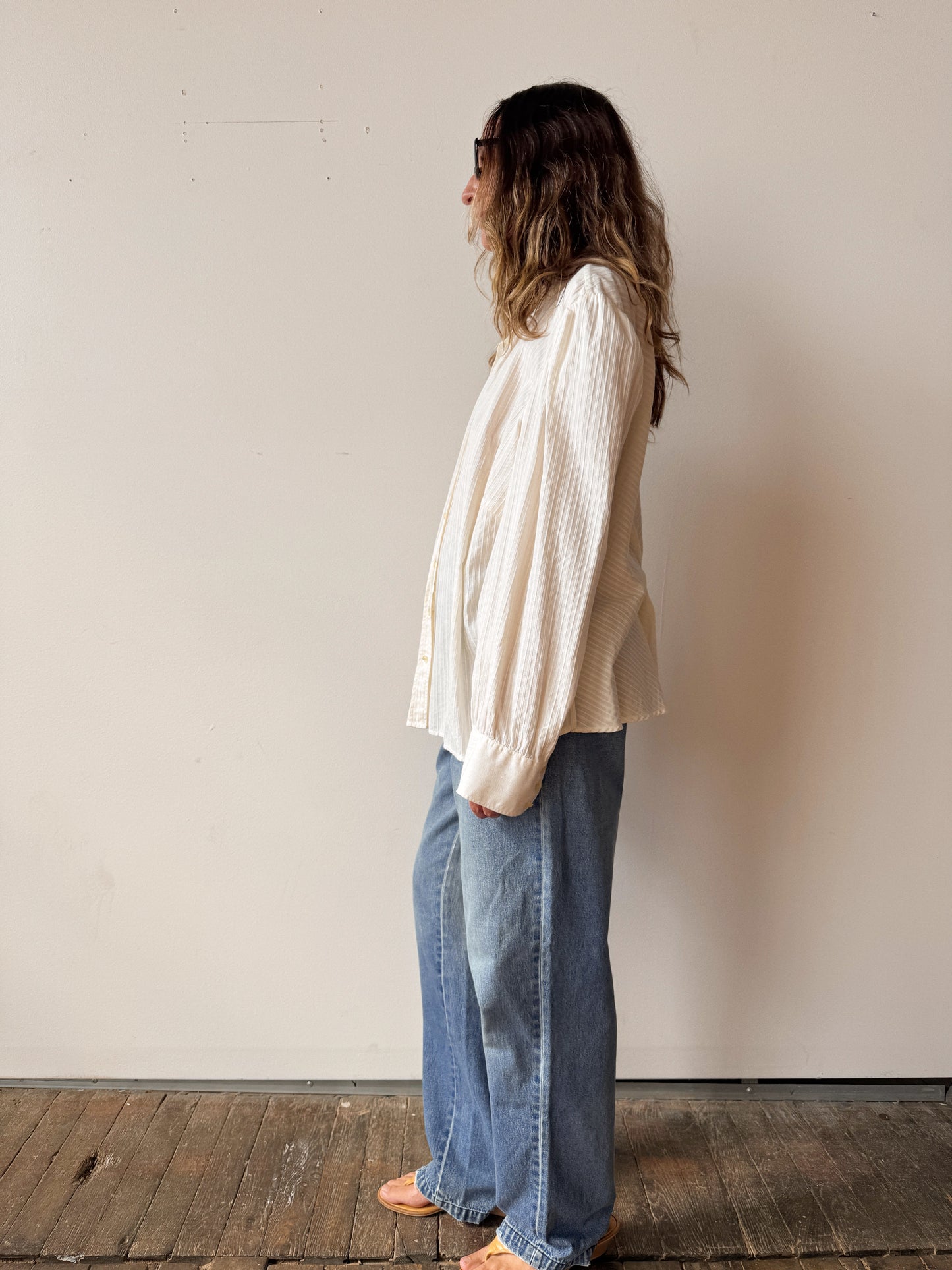 Cotton Ralph Lauren Textured Woven Blouse (XXL)