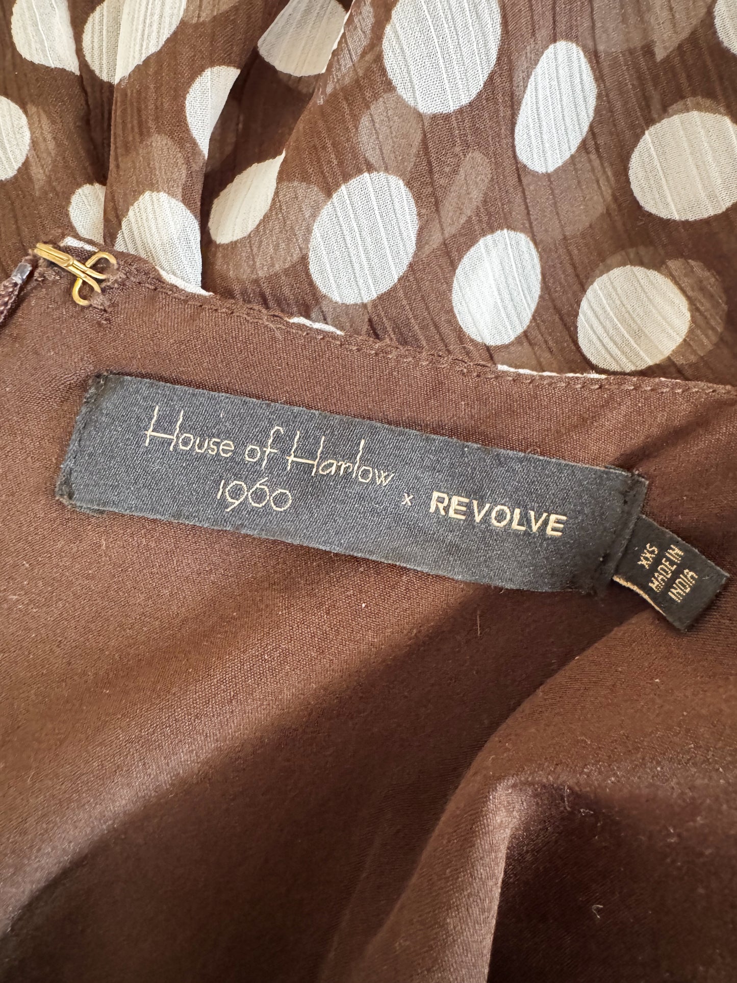 Brown Polka Dot Contemporary Dress (XXS)