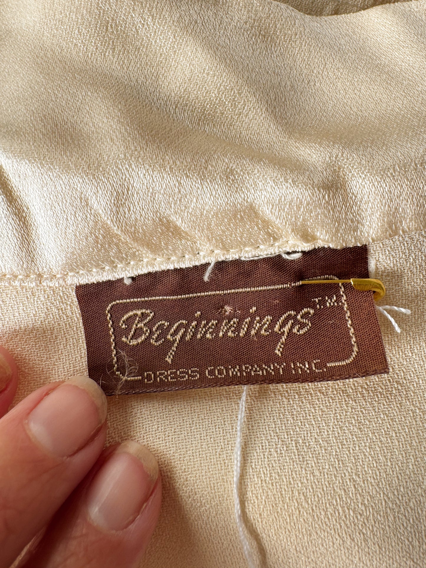 Sateen Ivory 70s Handkerchief Wrap Blouse (XS)