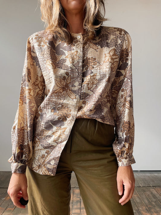 Silk Neutrals 90s Blouse (S)