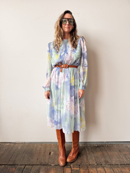 Lisa Michaels Soft Pastel 90s Dress (M)