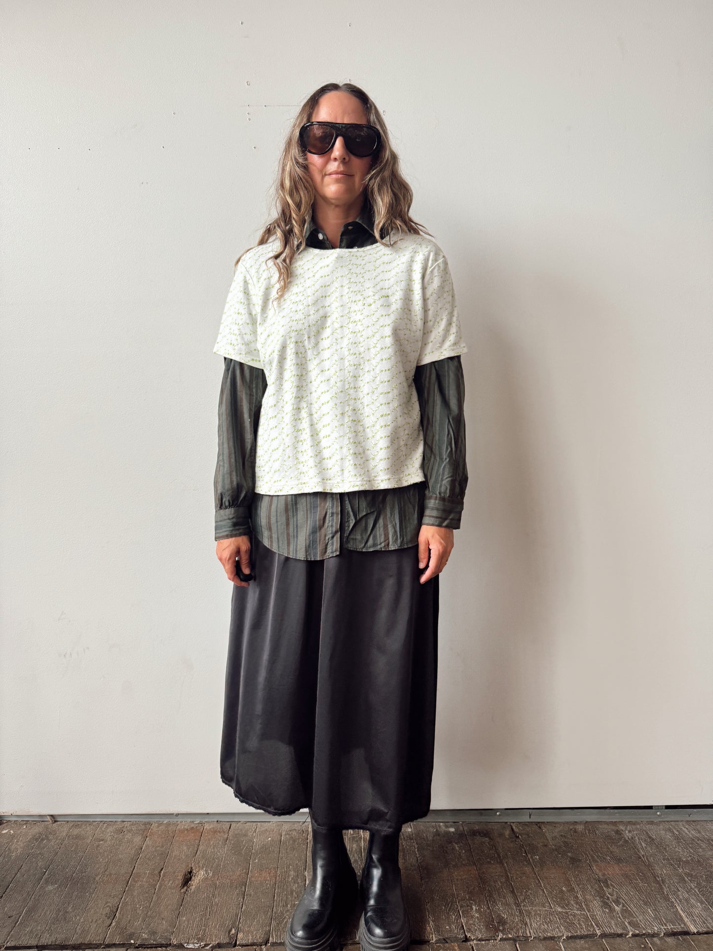Chartreuse Eyelet 90s Tee (S)