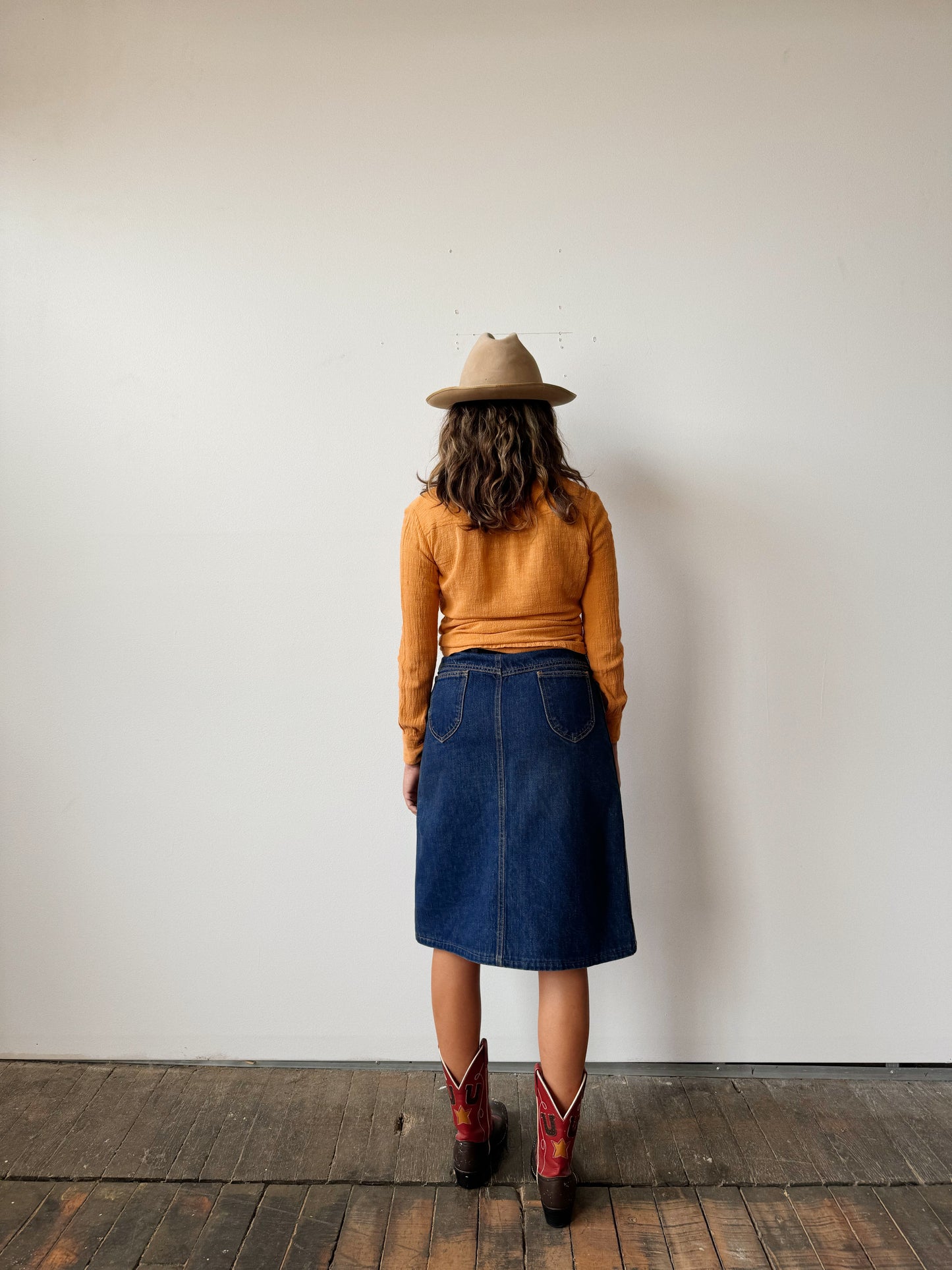 80s Denim High-Waisted Skirt (26")