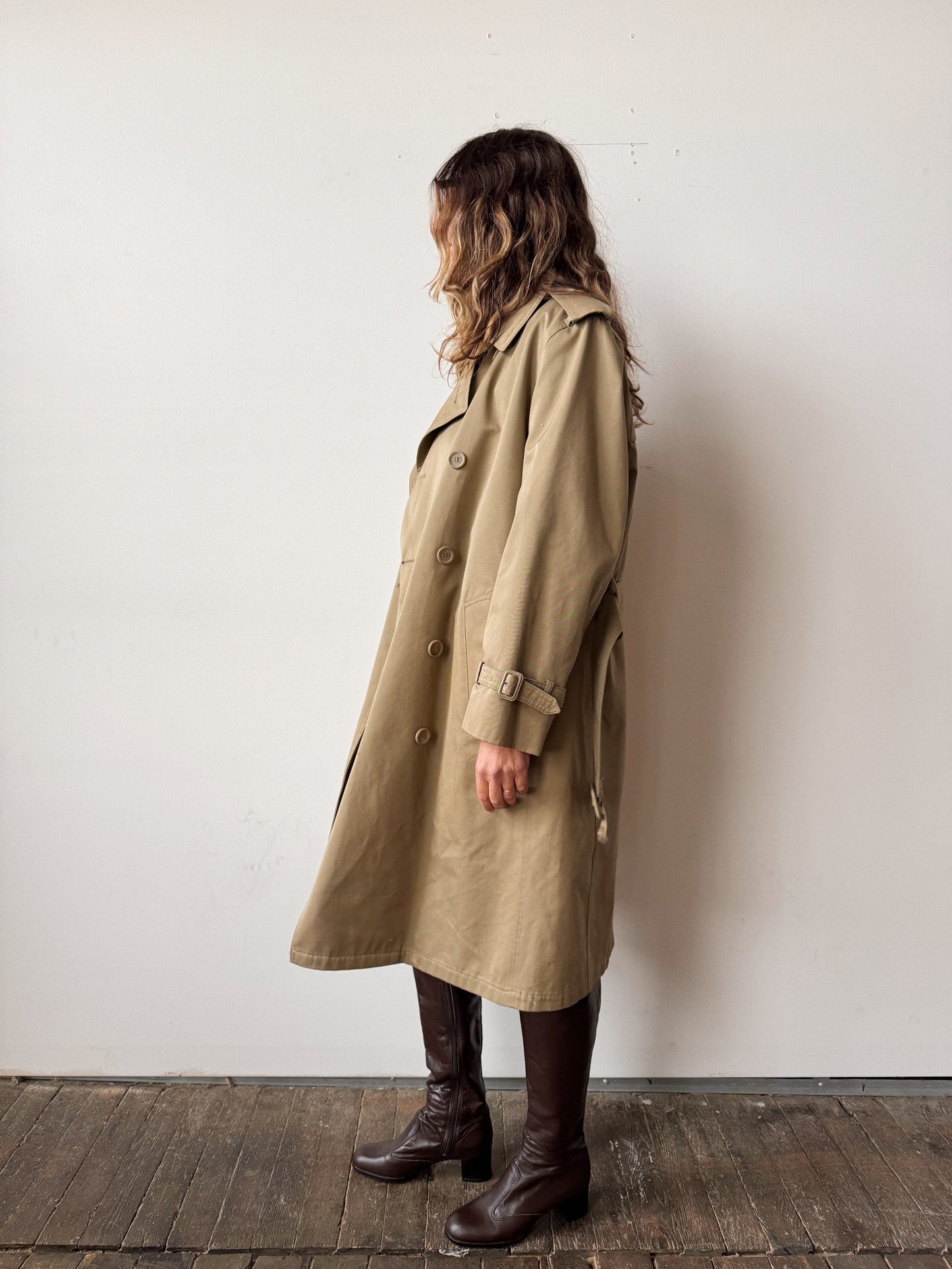80s Camel Trench Coat (S)