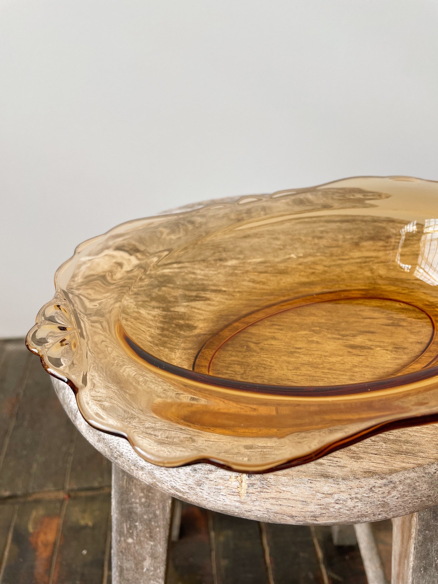 Cambridge Glass Amber Depression Dish