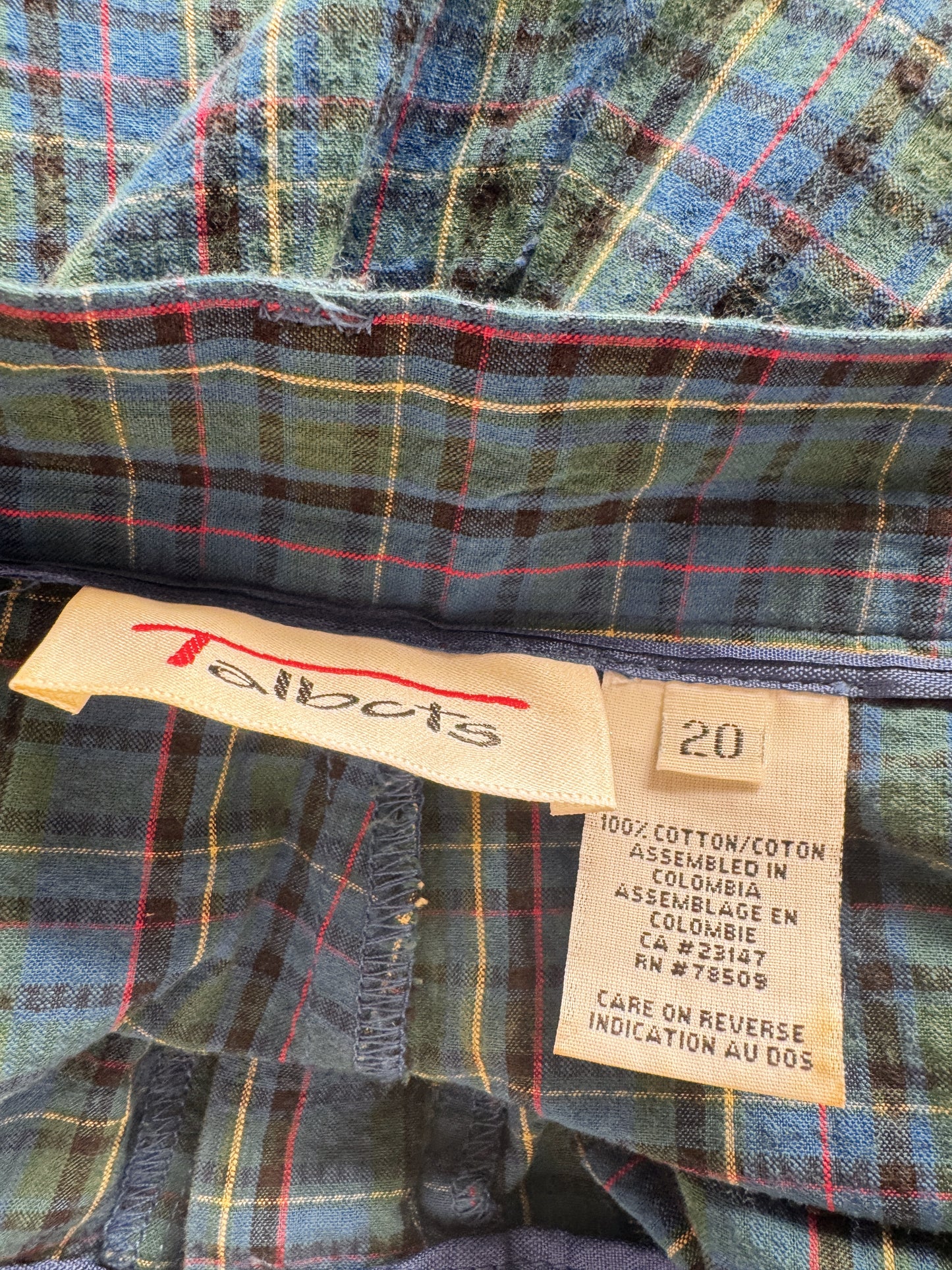 90s Blue Talbots Plaid Trouser Pant (36")