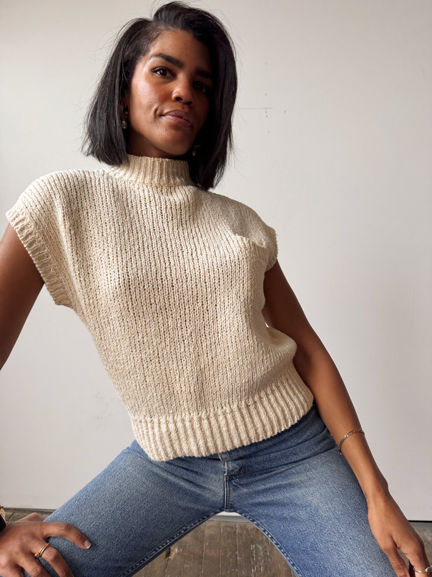 Pierre 90s Knit Short Sleeve Sweater (S)