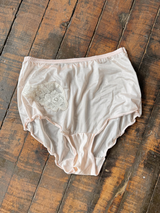 Soft Pink 80s Nylon Briefs (Medium