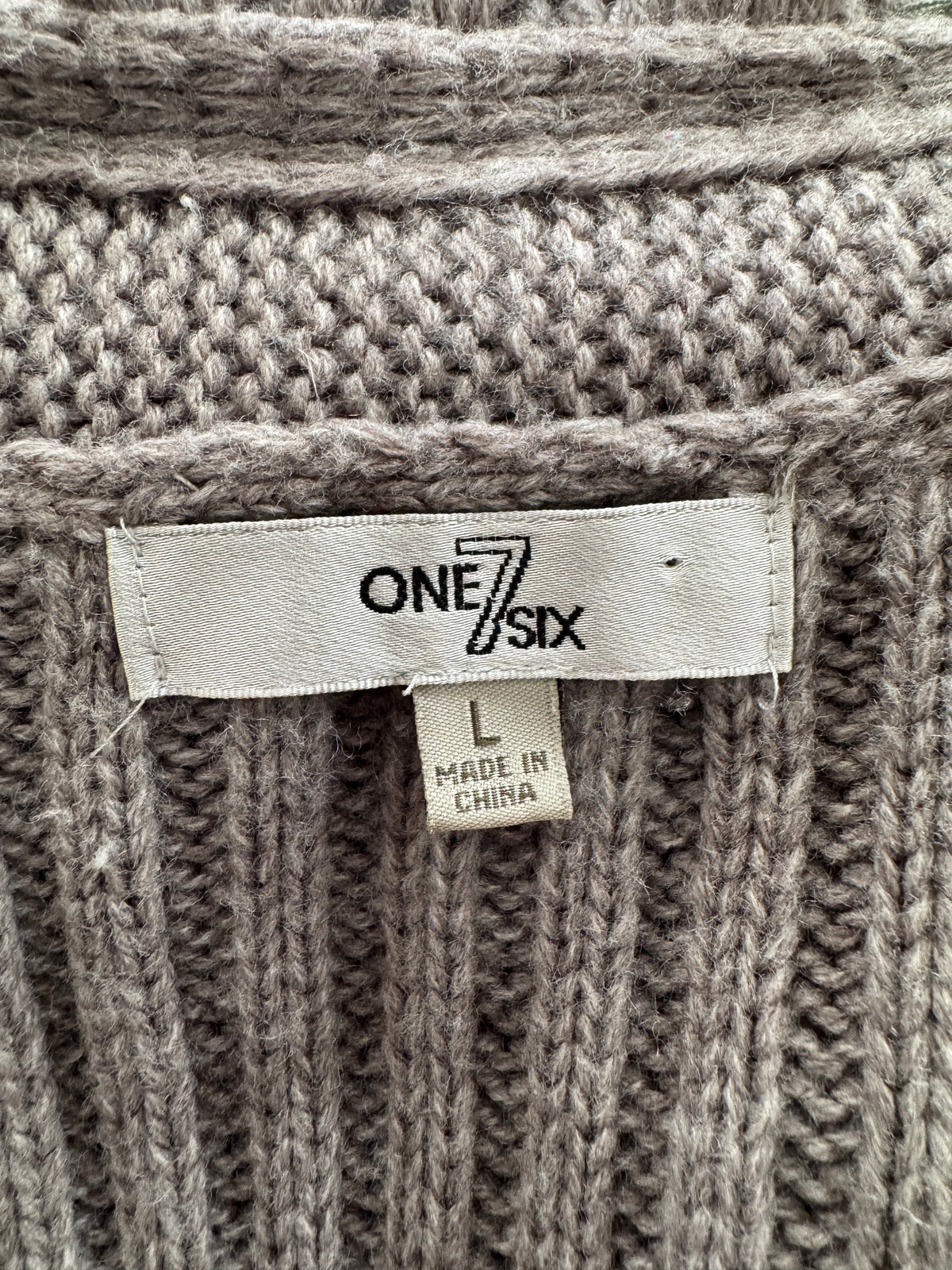 Fringe Y2K Ribbed Knit Cardigan Tie Sweater (L)