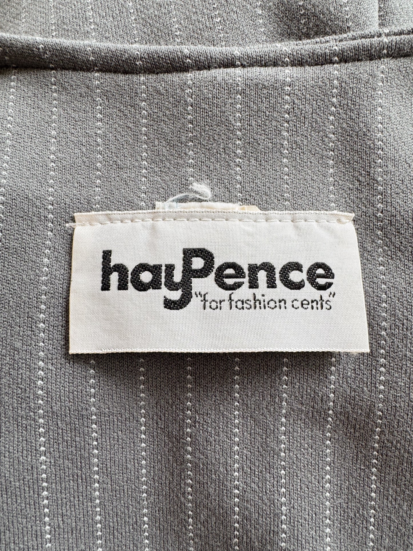 Grey Pinstripe 70s Jumpsuit with Bell Bottoms (M)