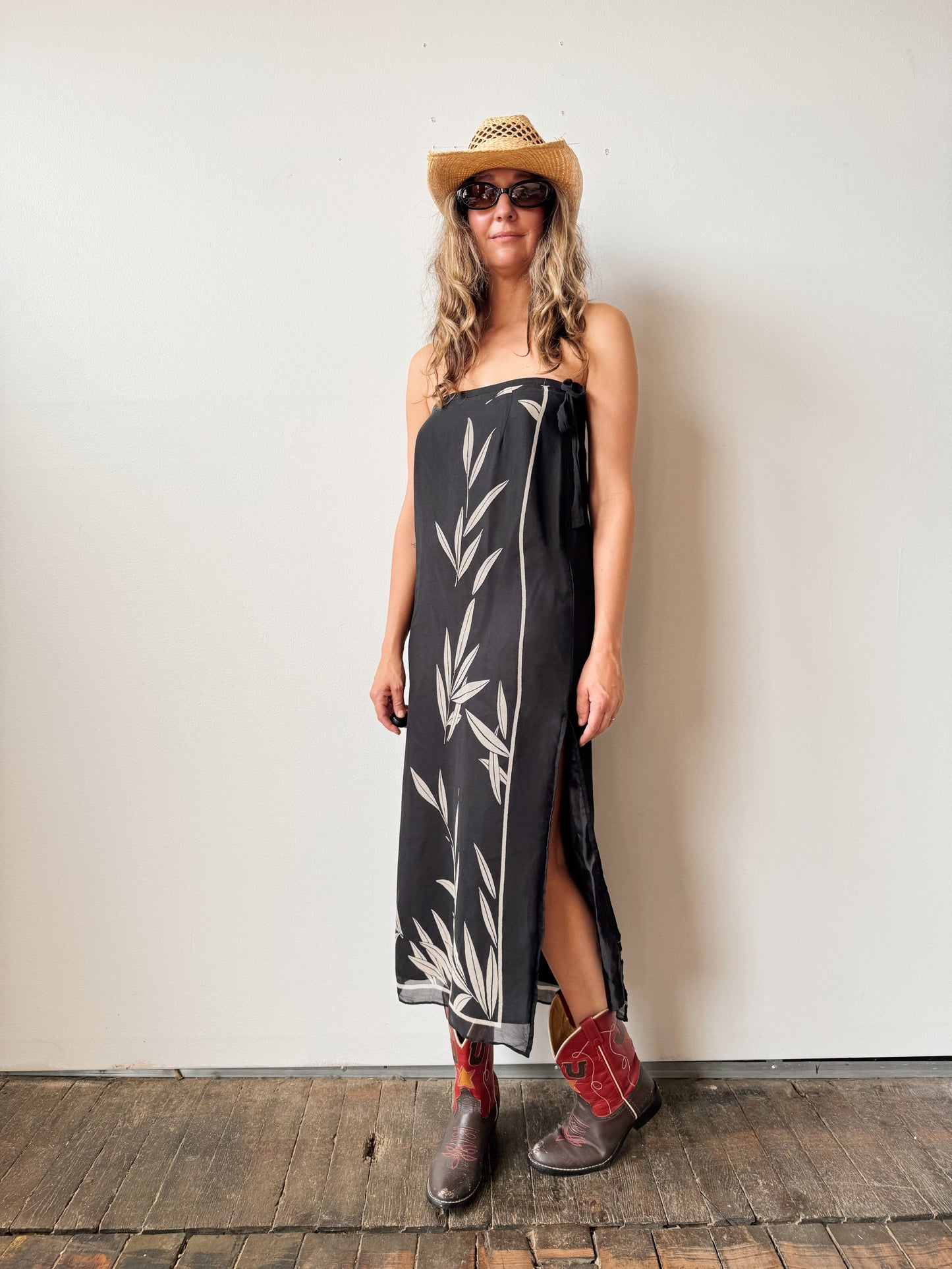 Silk 90s Slit Maxi Skirt (M)