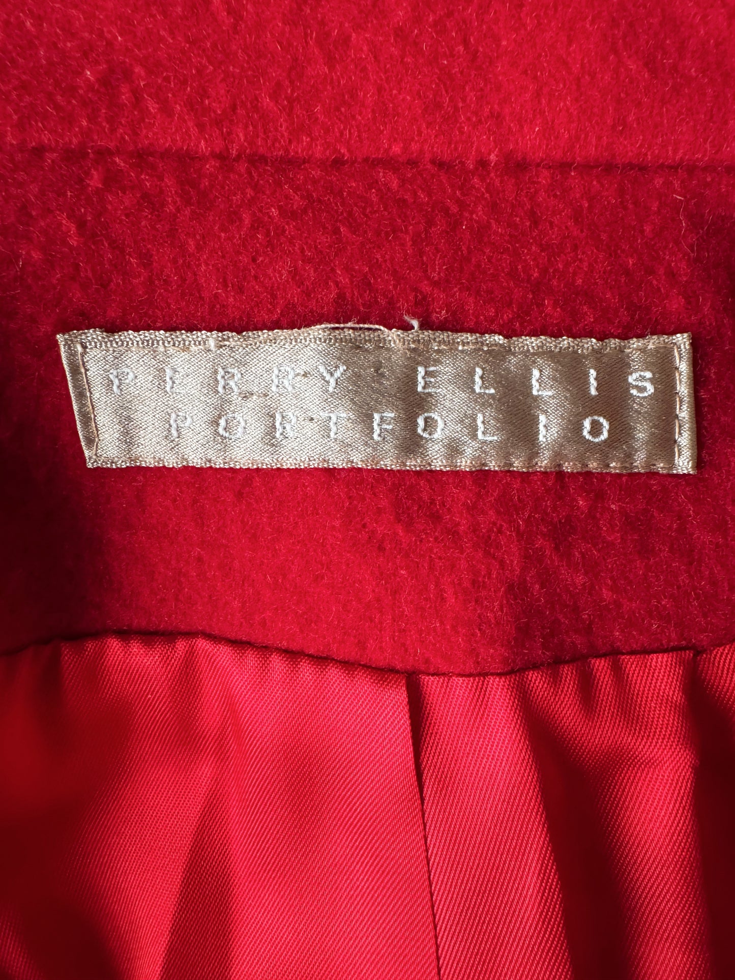 Red Wool 90s Overcoat (M)