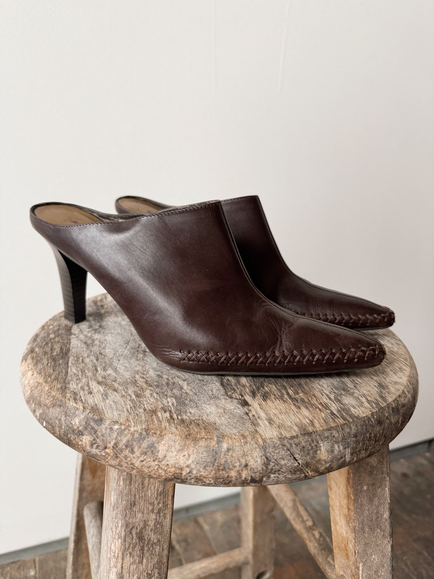 Leather Stitch Mule heels (9)