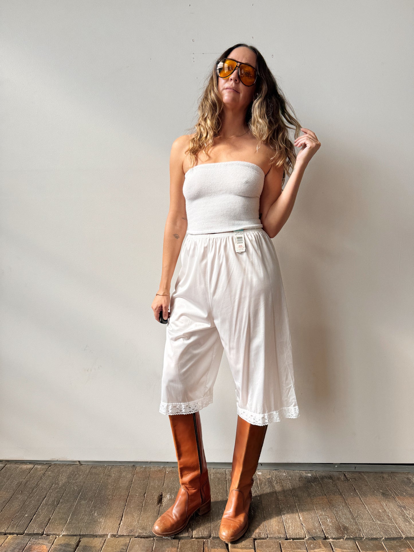 White Slip Shorts (28")