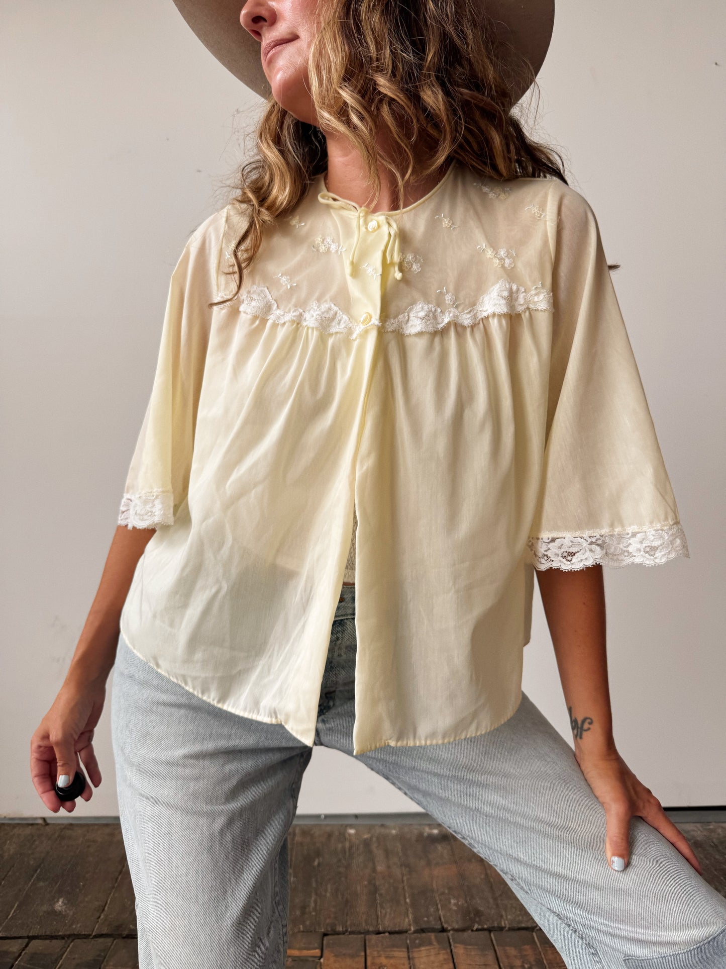 Yellow 1960s Bed Jacket (S)