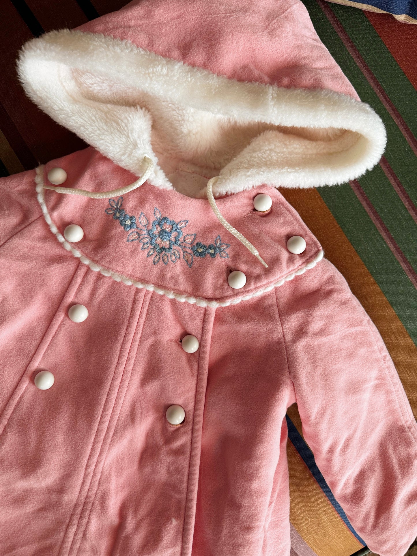 70s Pink Double-Breasted Coat (2T)