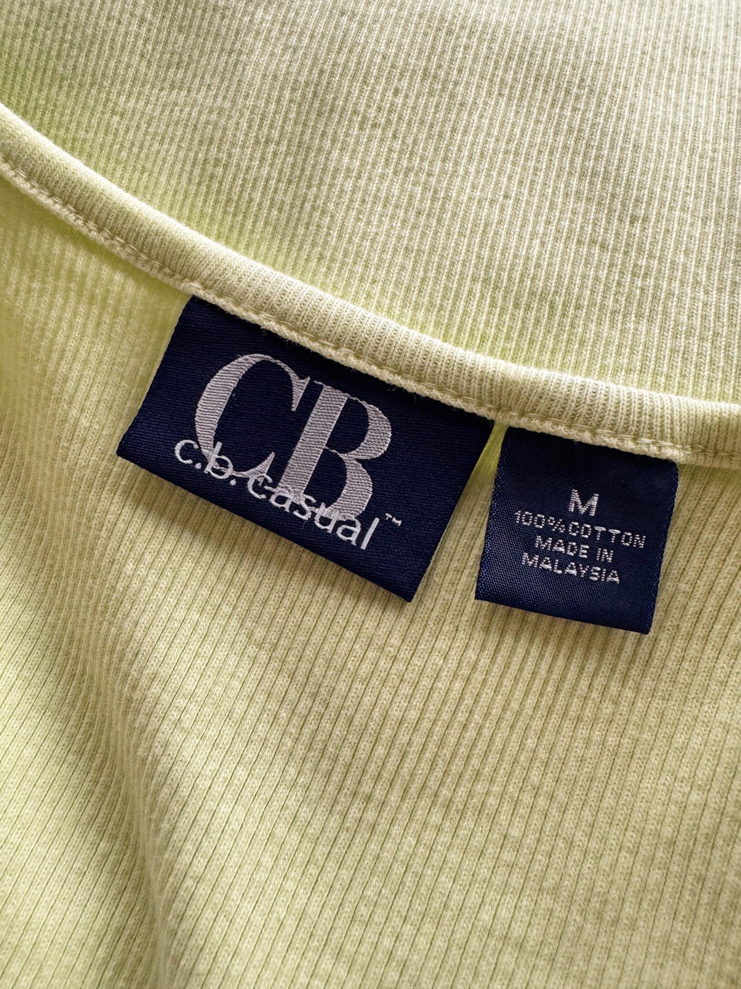 Chartreuse Ribbed 90s Tank Top (M)