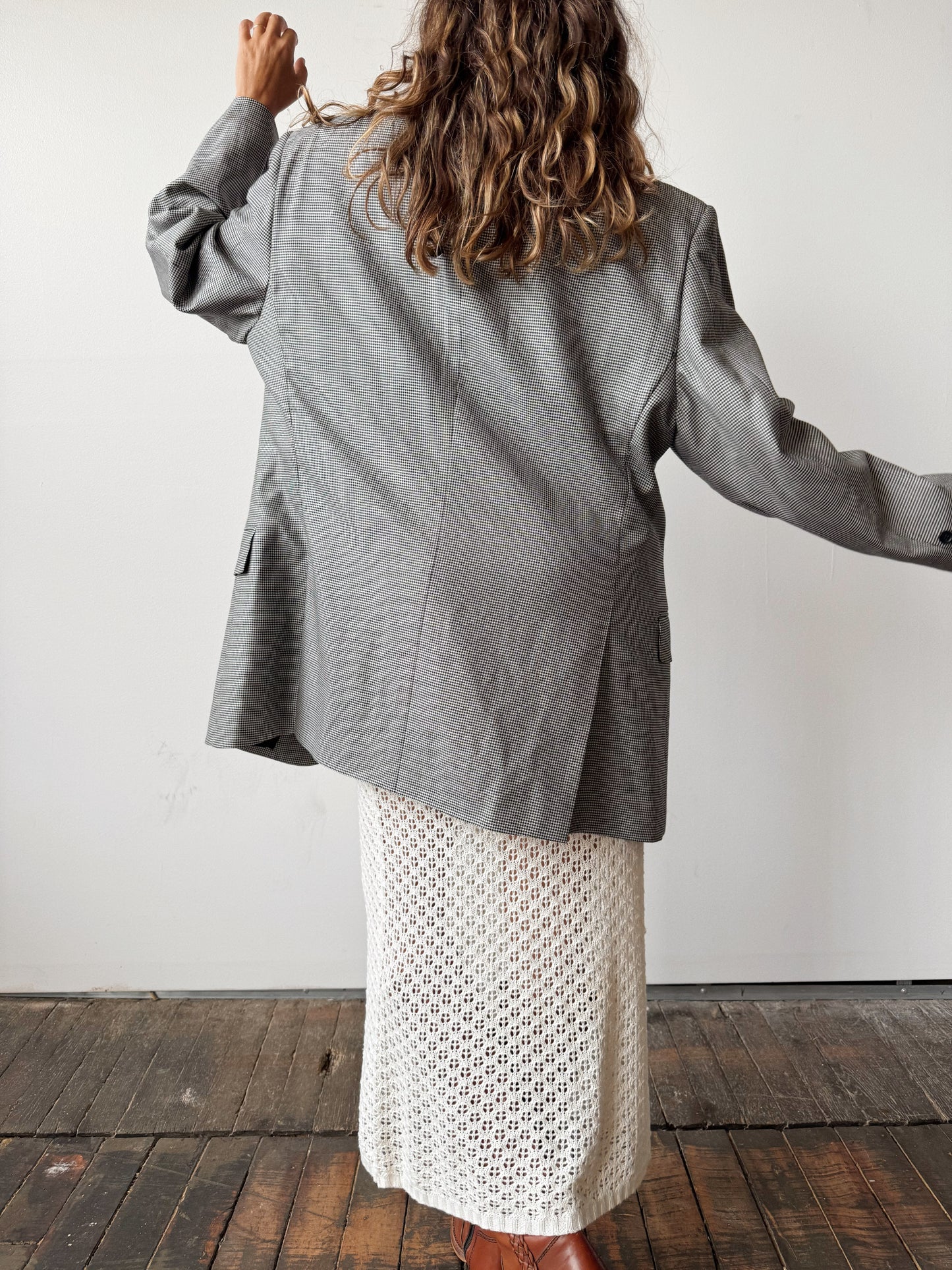 Vintage Mens Nordstrom Houndstooth Sports Coat (XL)