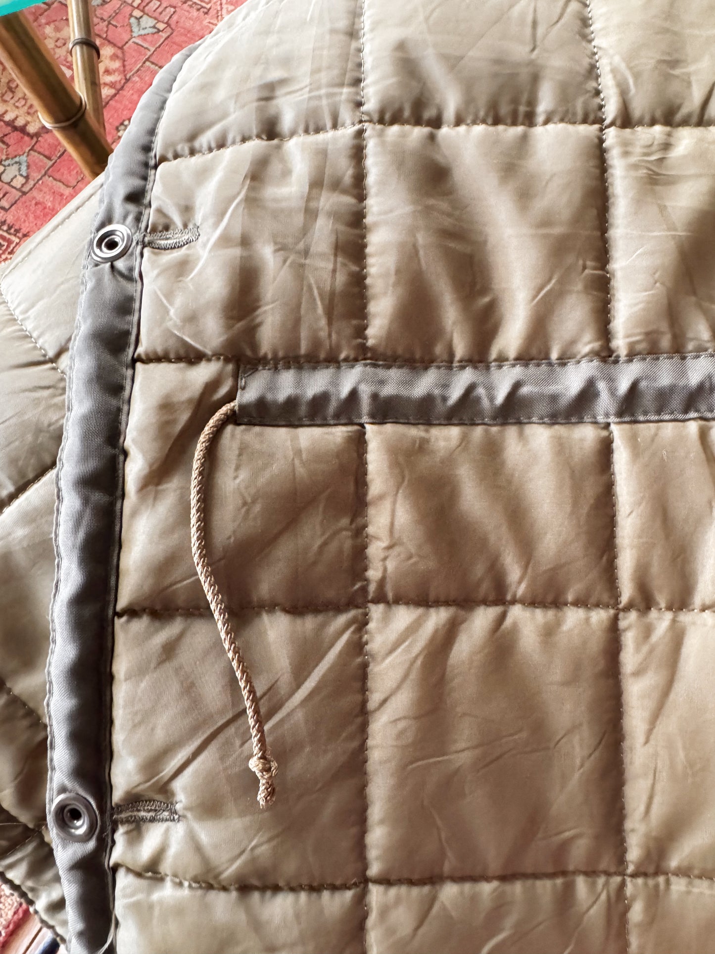 Military Quilted Jacket with Drawstring Waist (M)