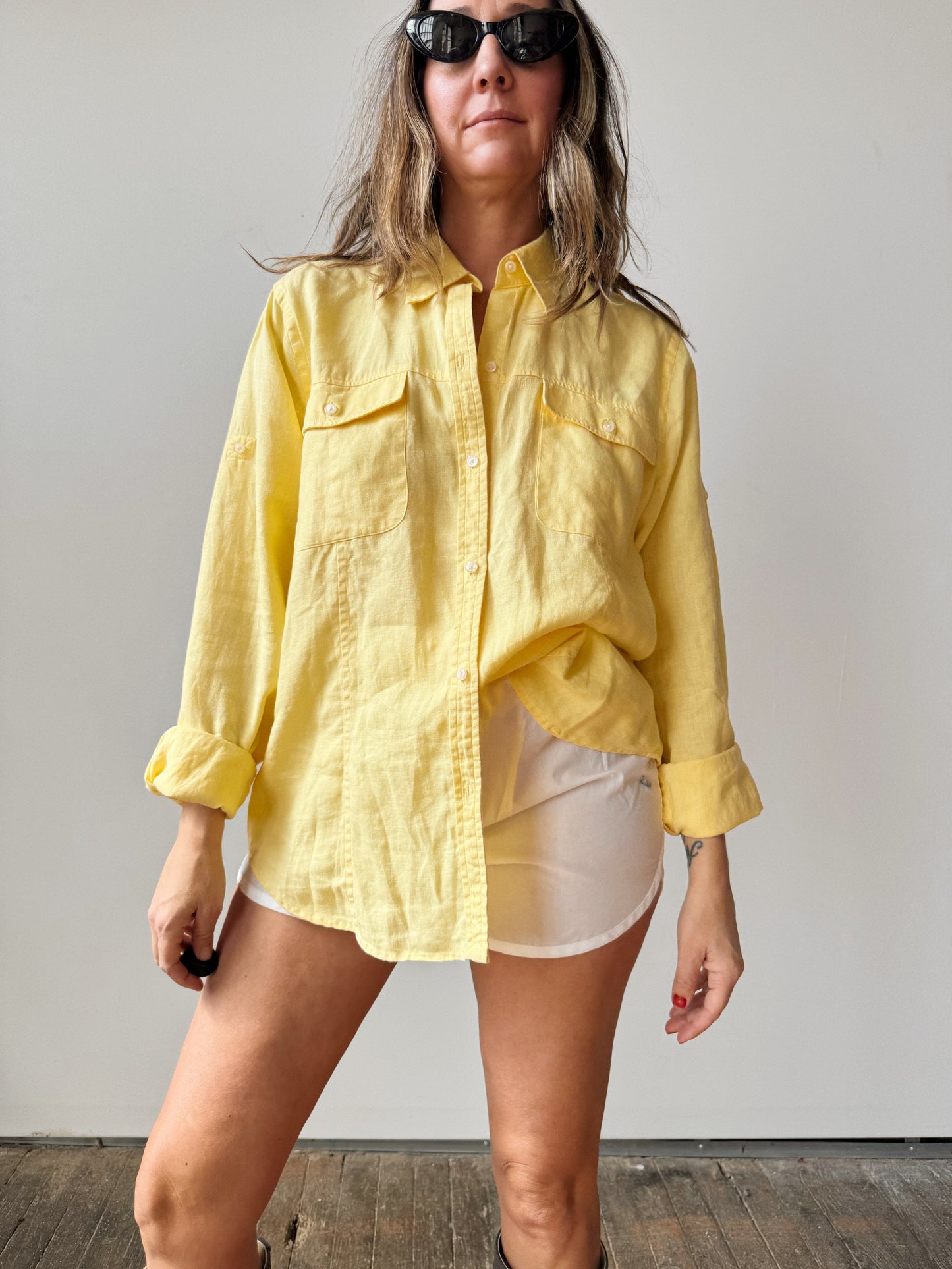 Butter Linen Blouse (XL)