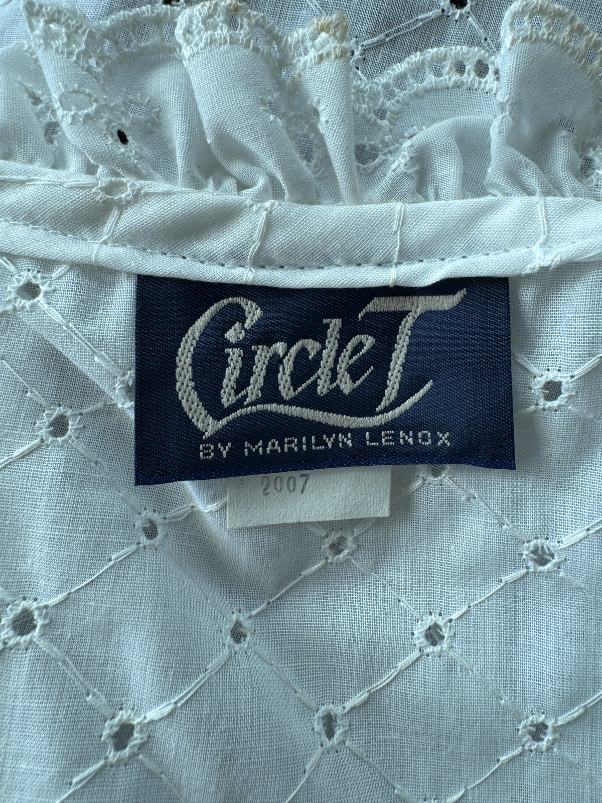 Eyelet 80s Ruffle Blouse (M)