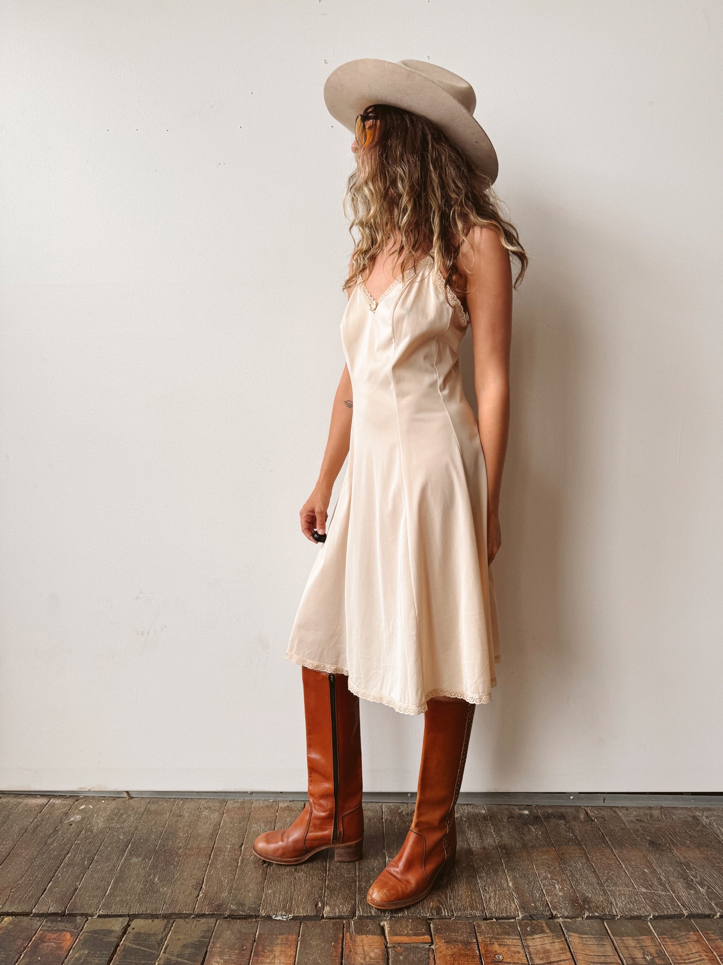 Nude 80s Sears Slip Dress (M)