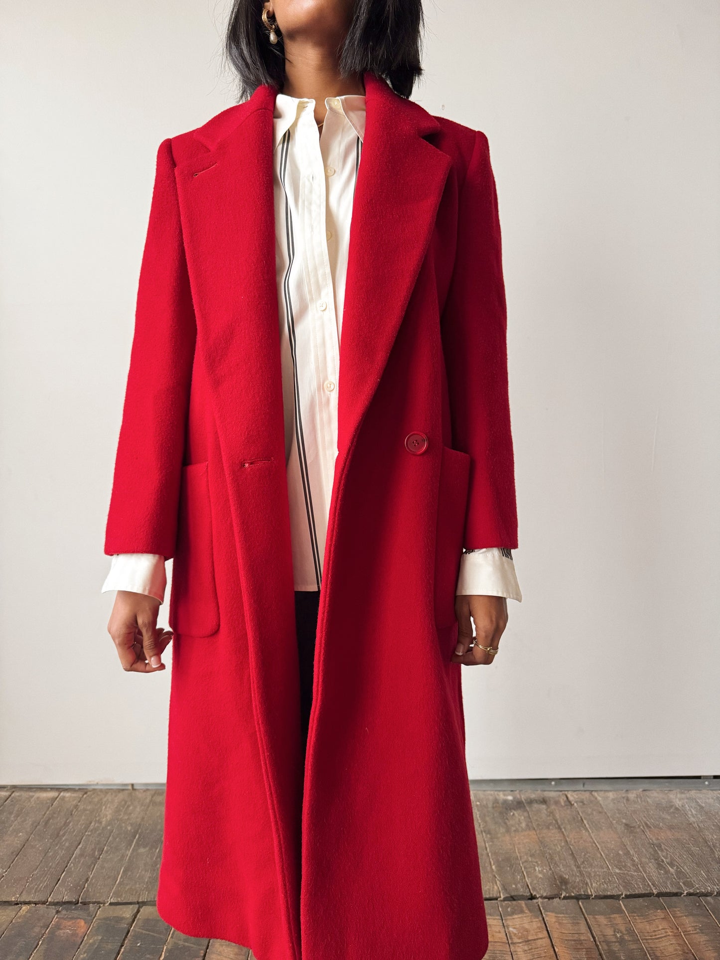 Red Wool 90s Overcoat (M)