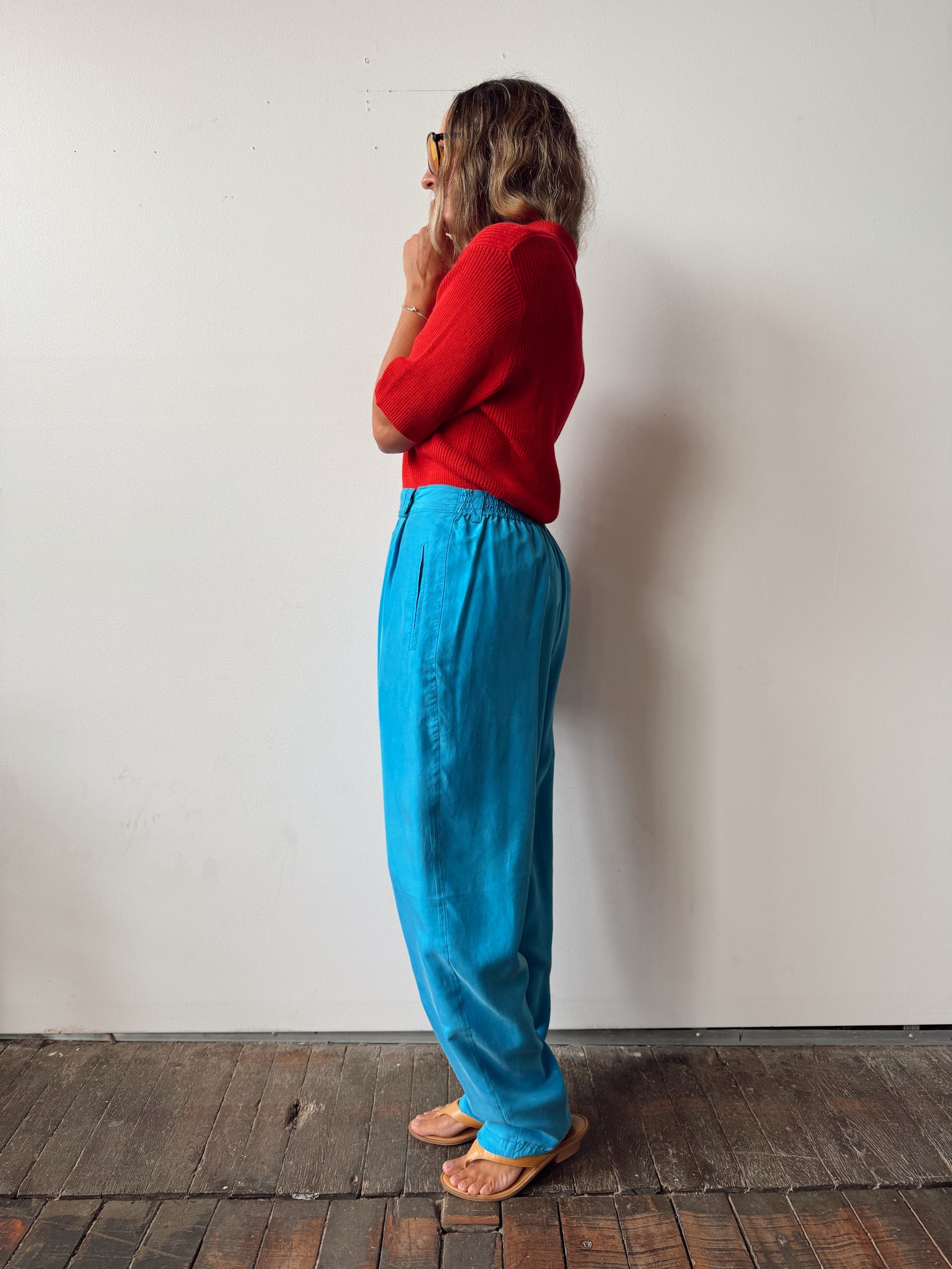 Cerulean Silk 90s Trouser (28")