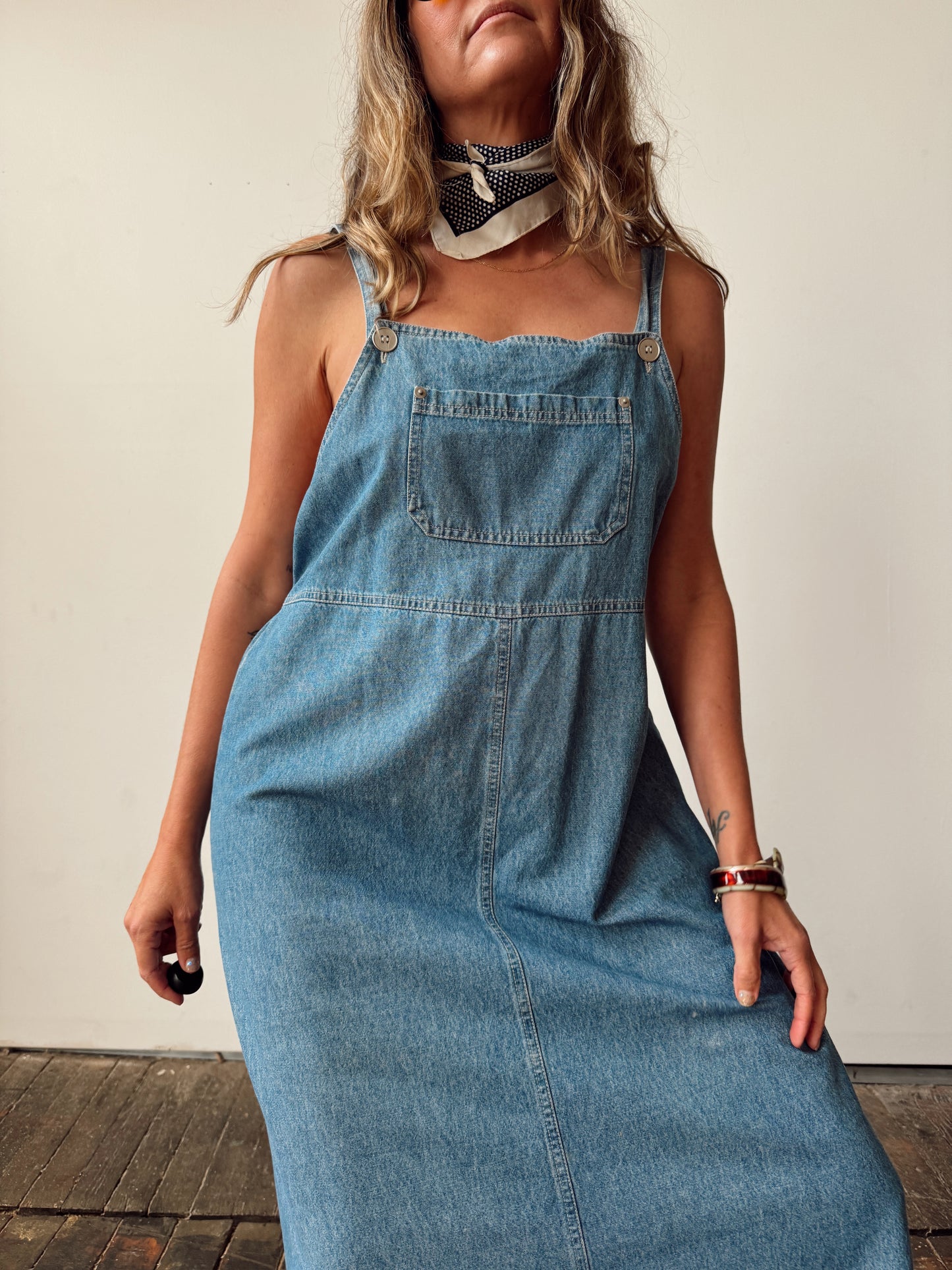 Harbor Sport Denim Apron Dress (L)