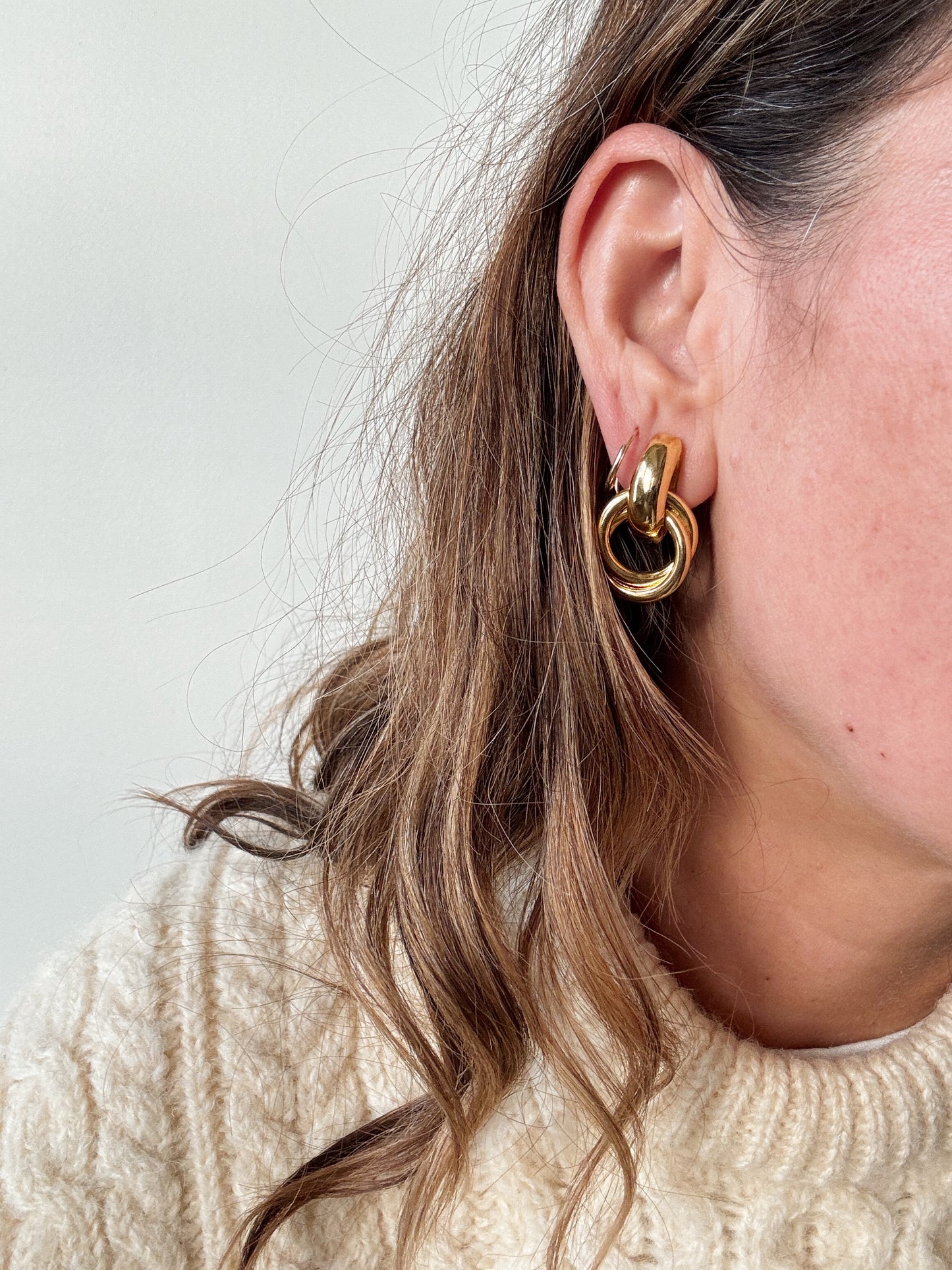 Interlock Gold Tone Earrings