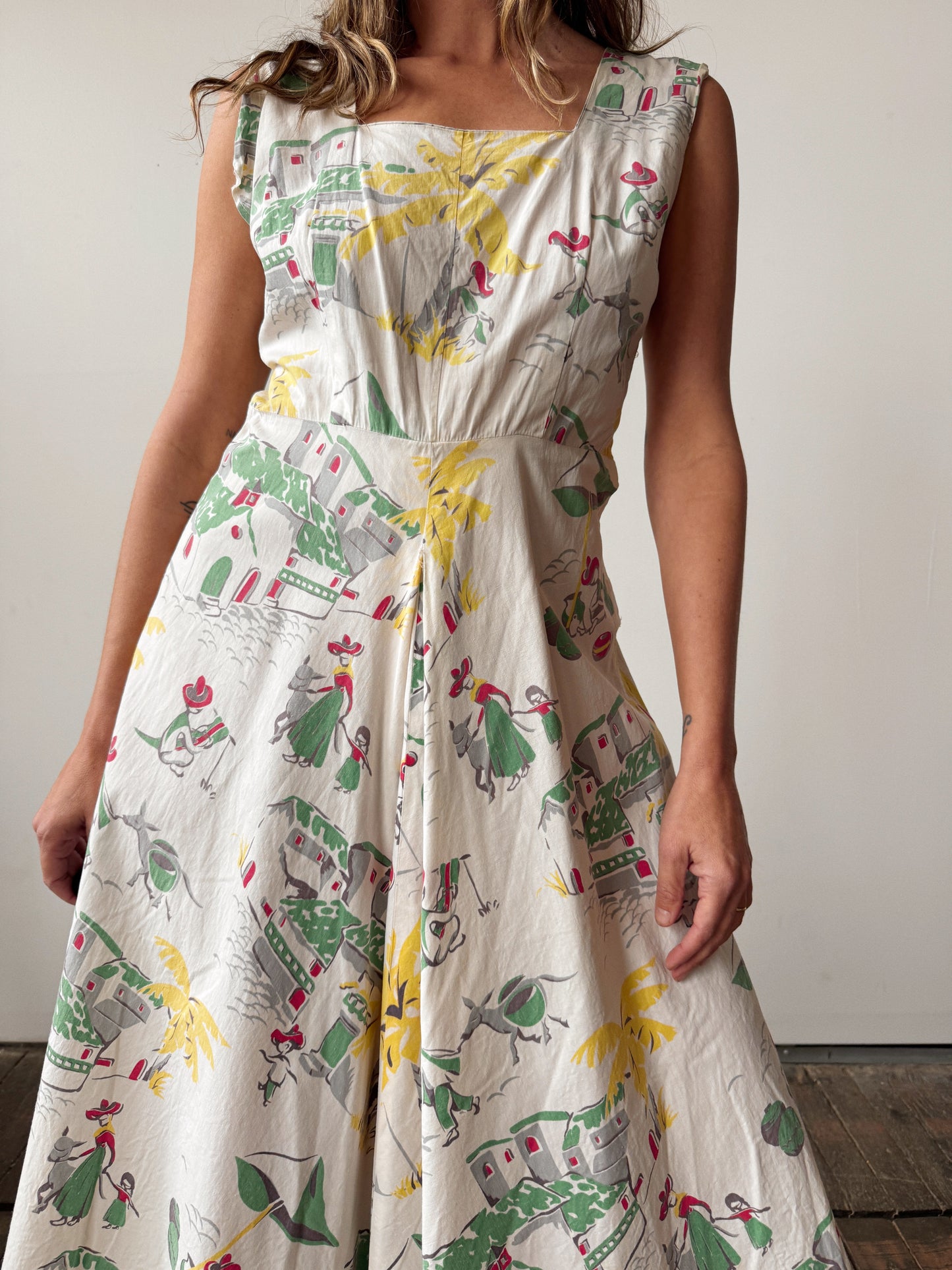 Handmade 40s Rio Print Cotton Sundress (M)