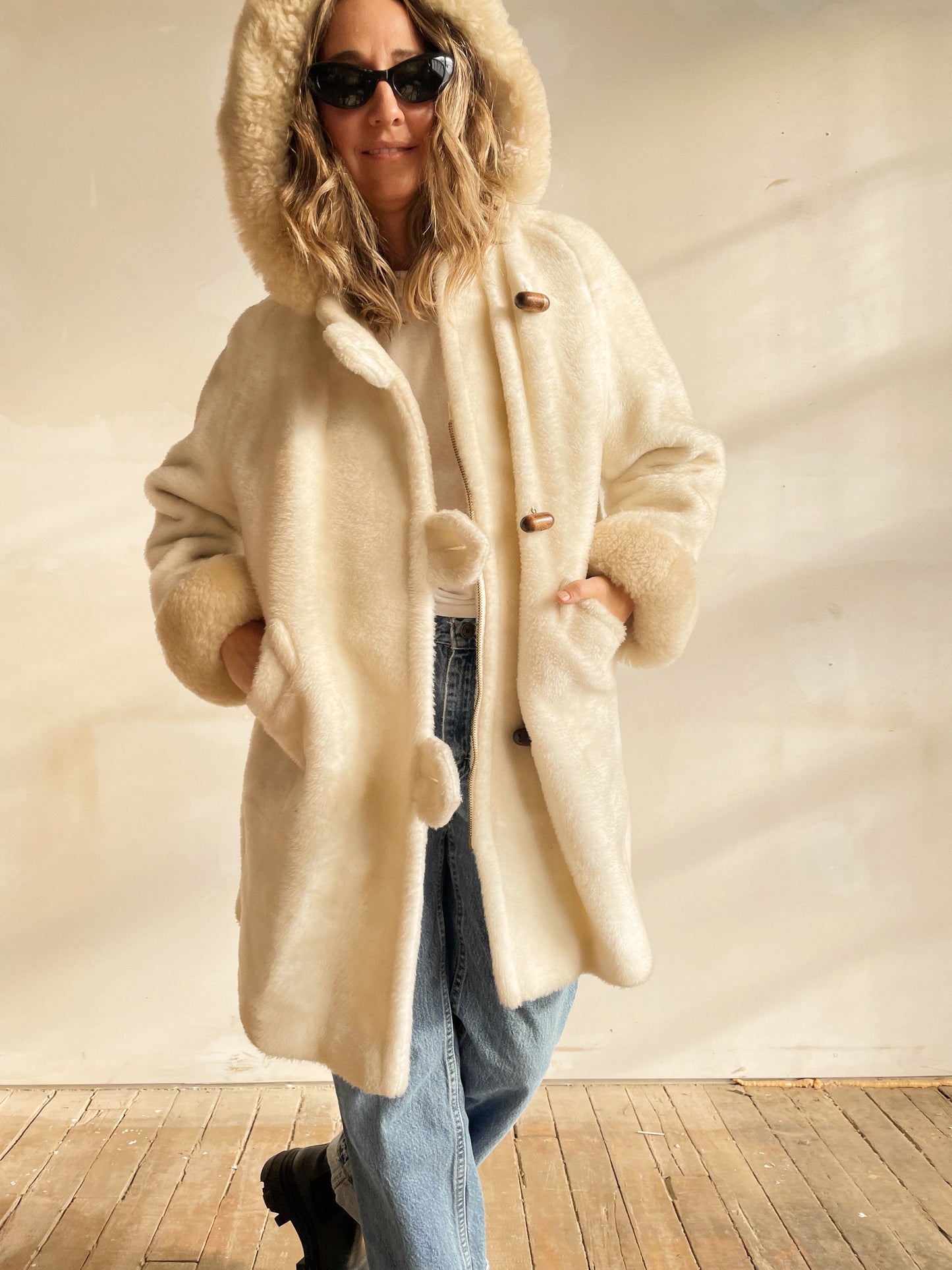 70s Faux Fur Zip Coat