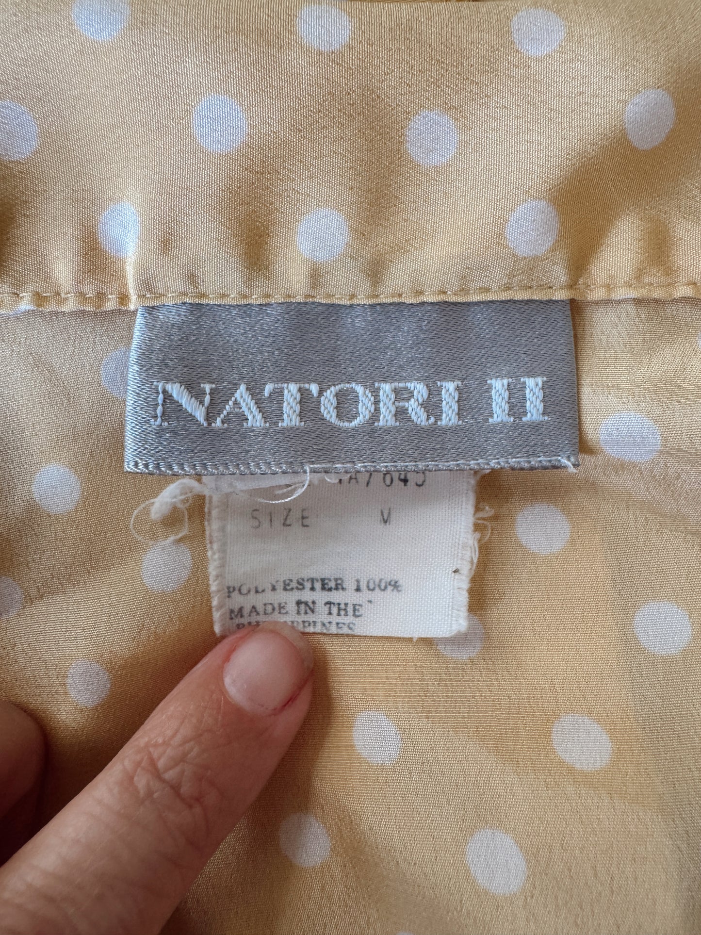 Butter Yellow Polka Dot Blouse (XL)