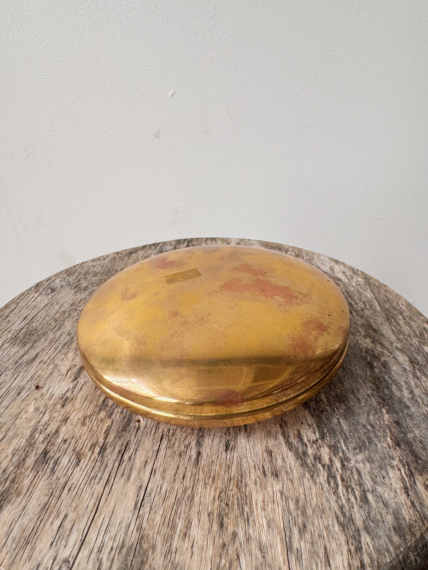 Lidded Brass Trinket 5" Dish