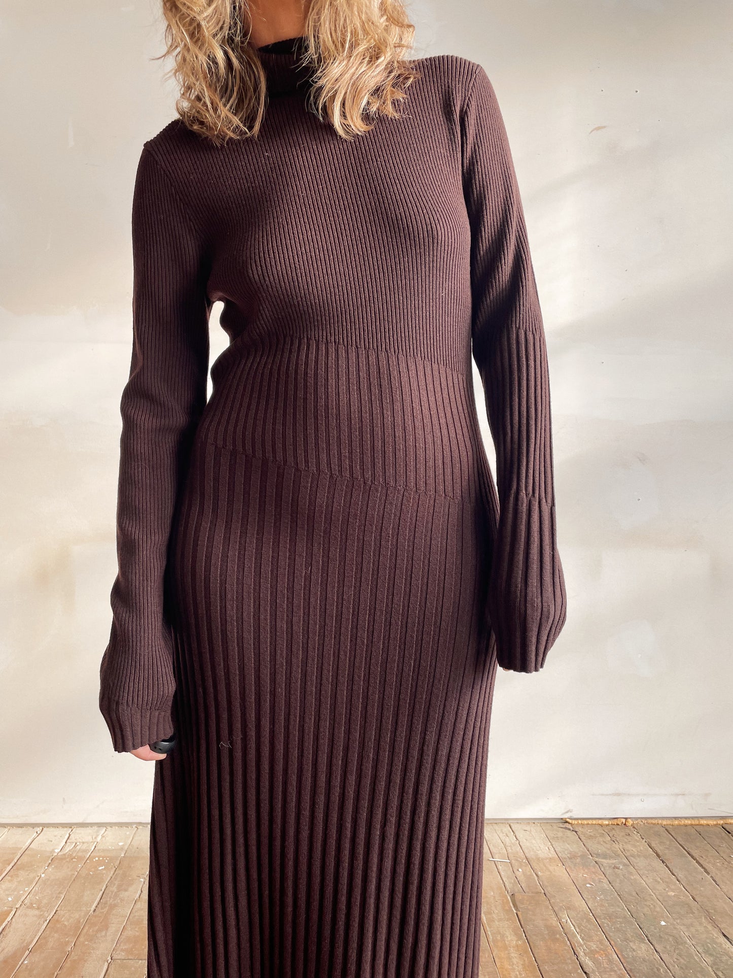 Merino Wool Ribbed Dress (L)